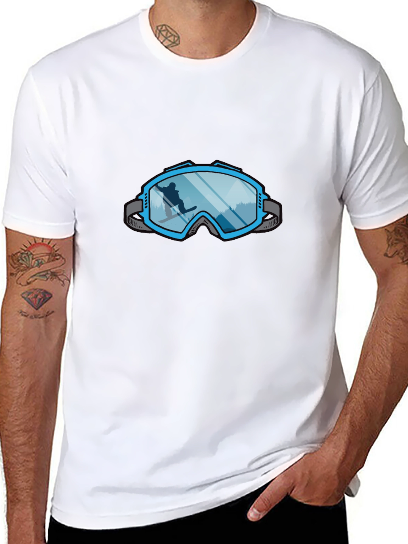 Cool Ski Goggles Graphic Tee - Black