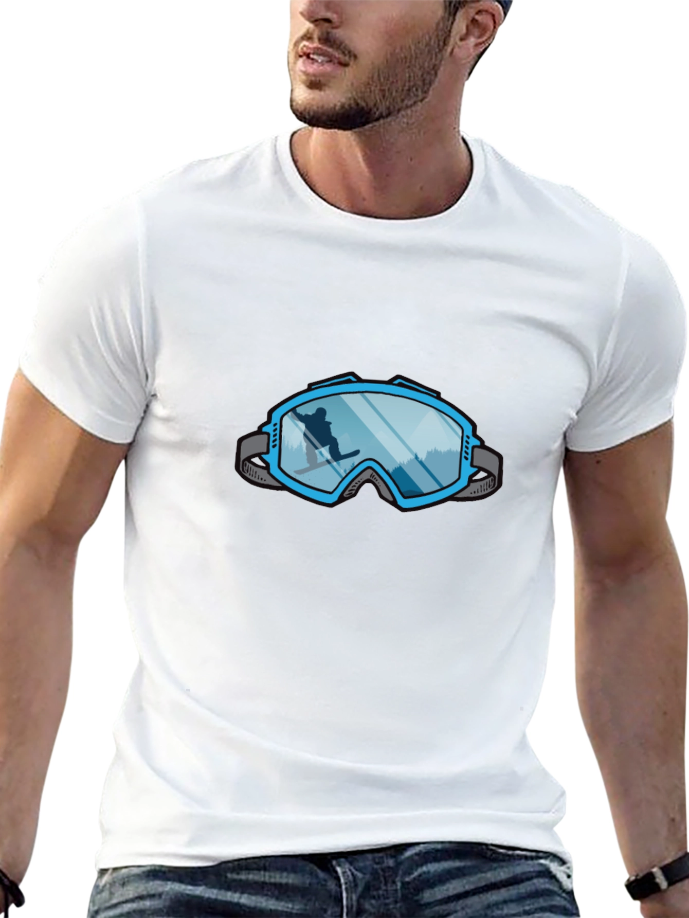 Cool Ski Goggles Graphic Tee - Black