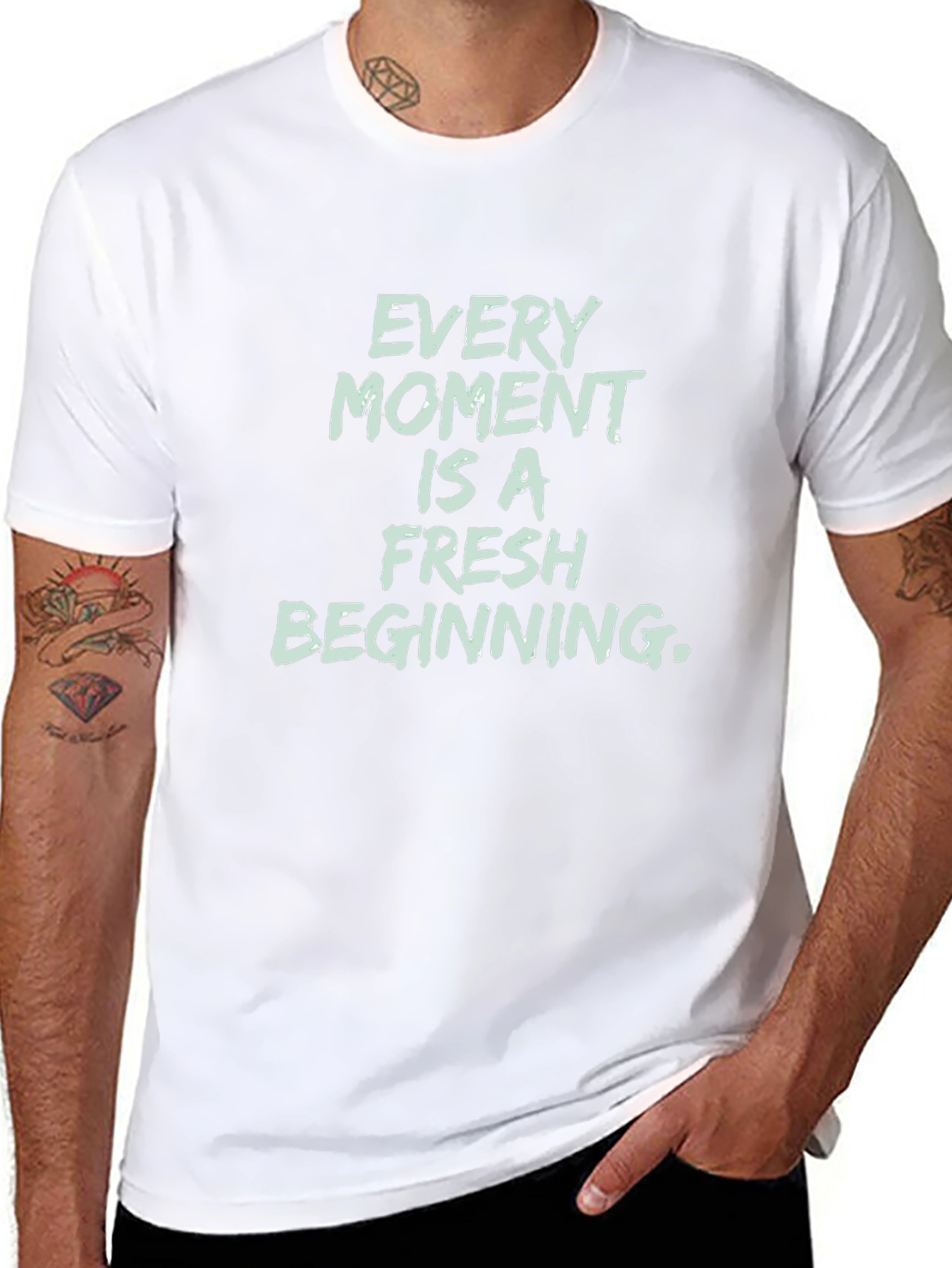 Inspirational Black T-Shirt - Every Moment Is Fresh