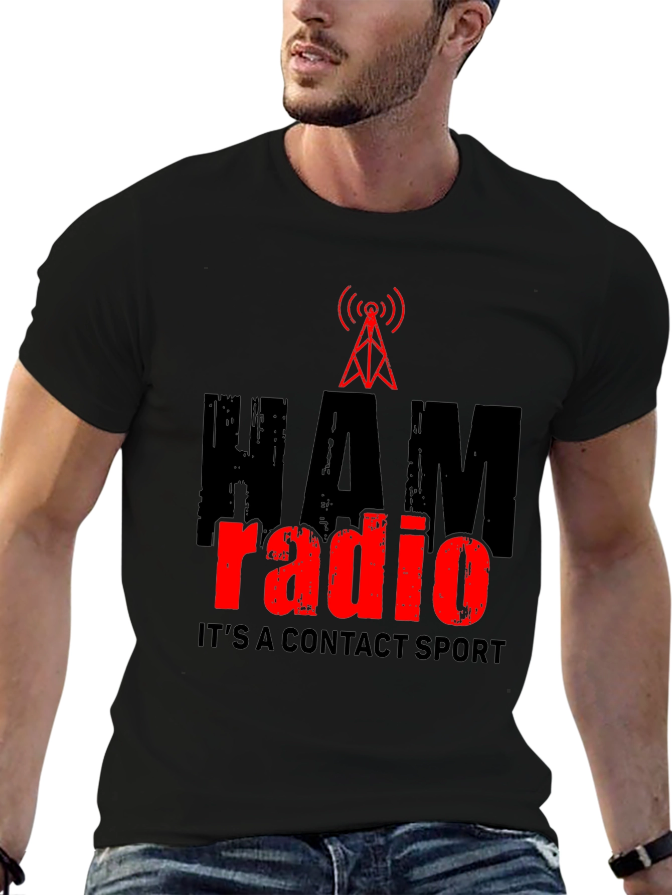HAM Radio Contact Sport T-Shirt - Black