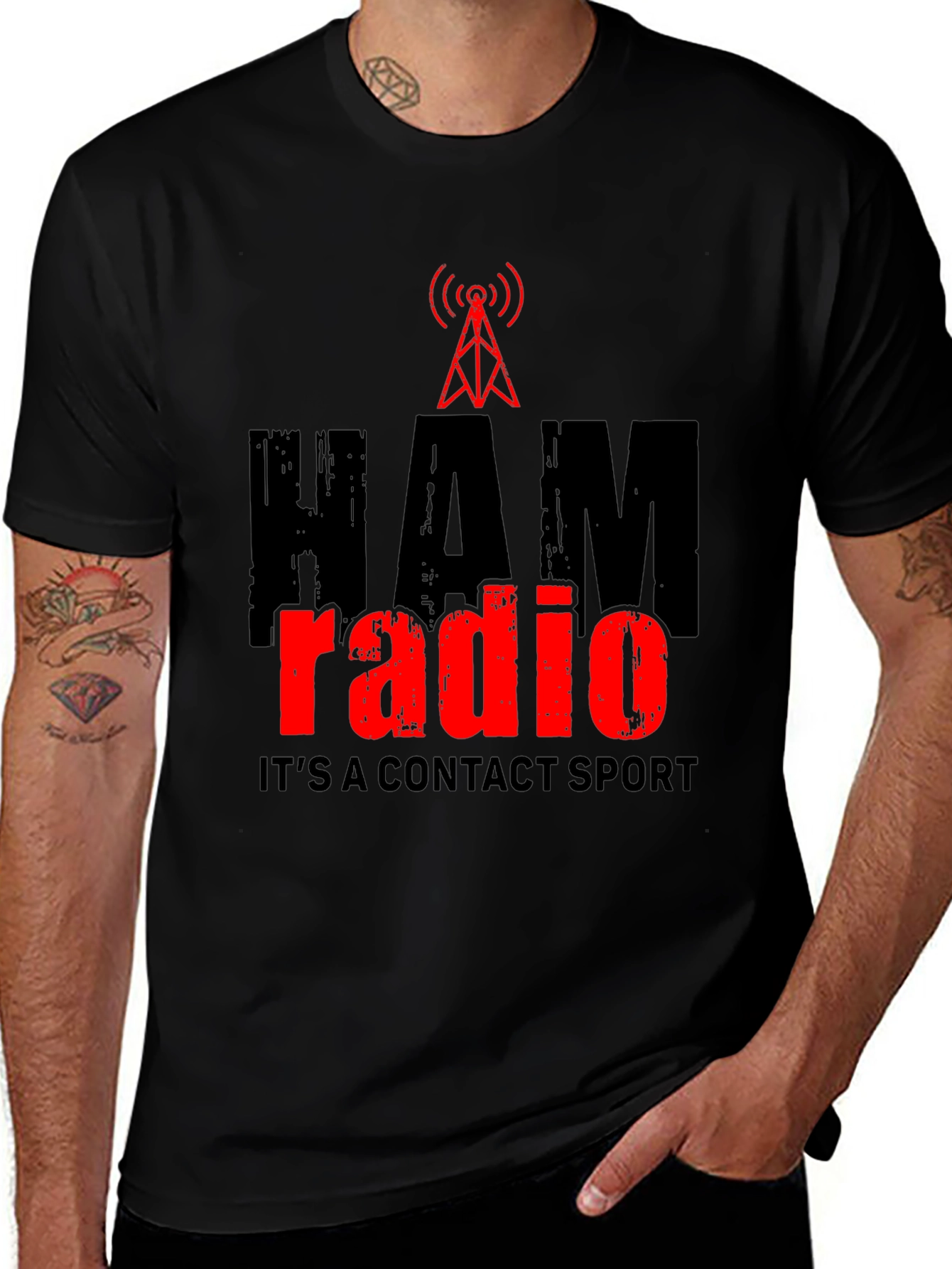 HAM Radio Contact Sport T-Shirt - Black