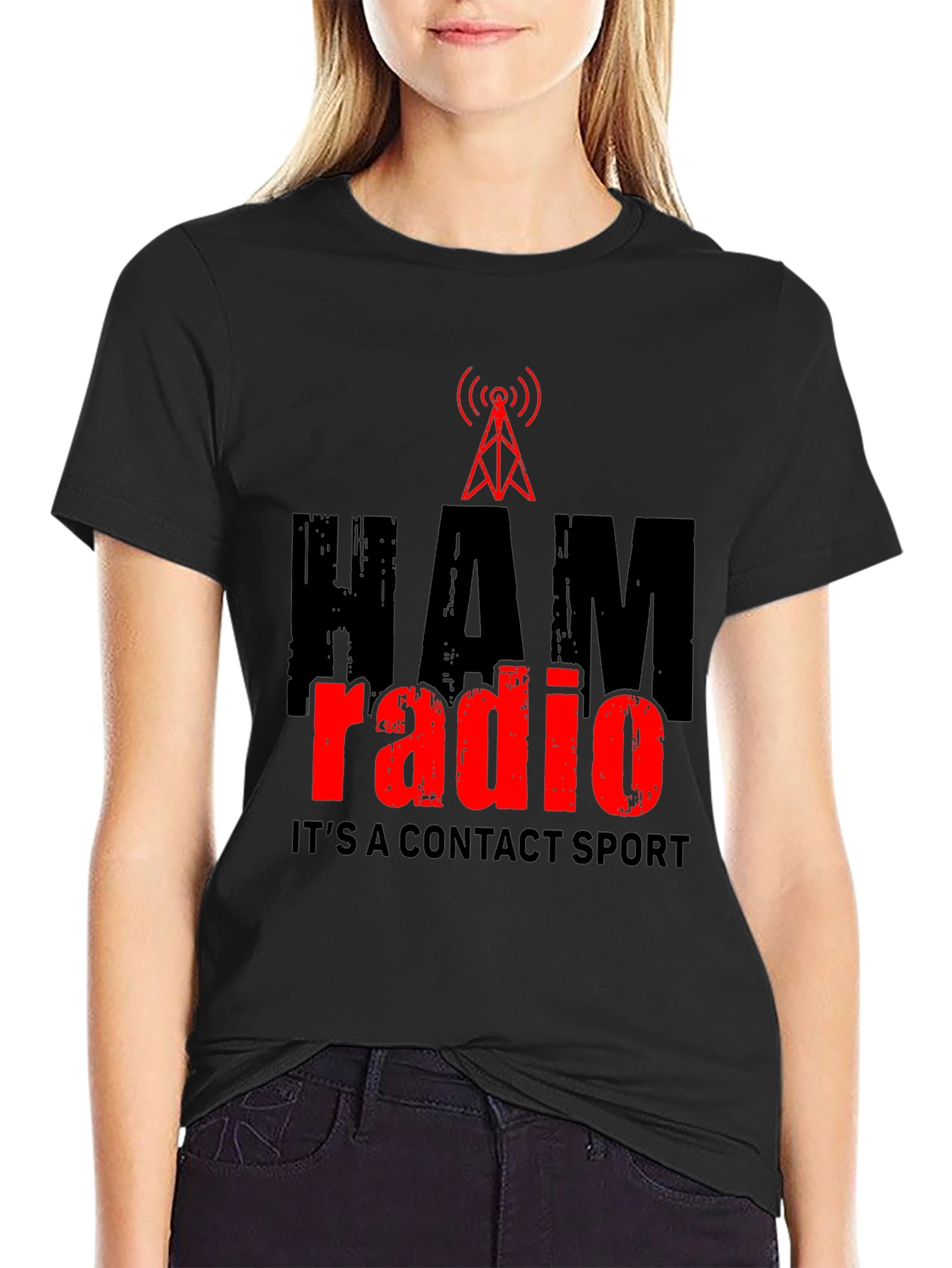 HAM Radio Contact Sport T-Shirt - Black