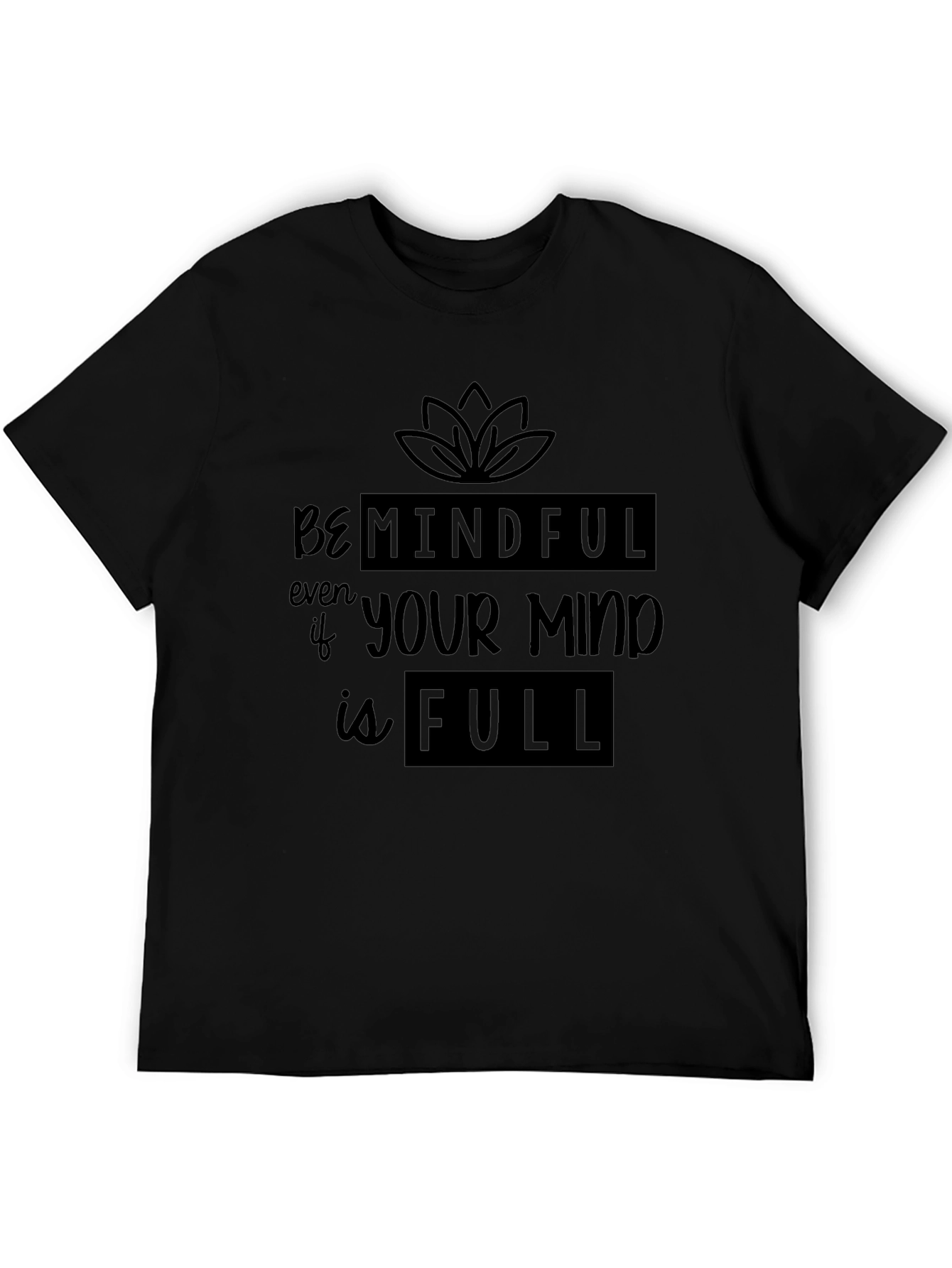 Mindful Graphic Print Black Tee