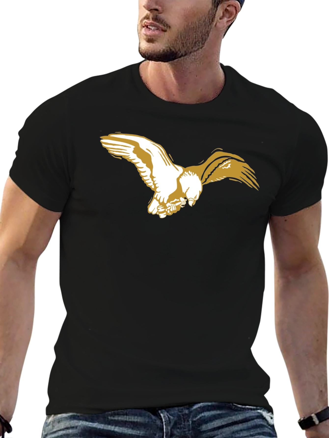 Black Tee with Eagle Design