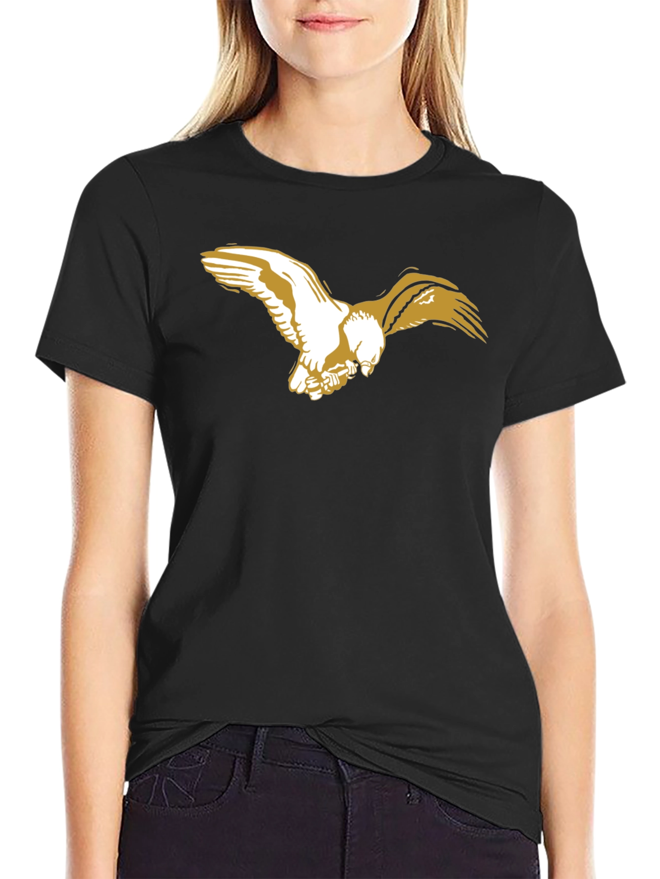 Black Tee with Eagle Design