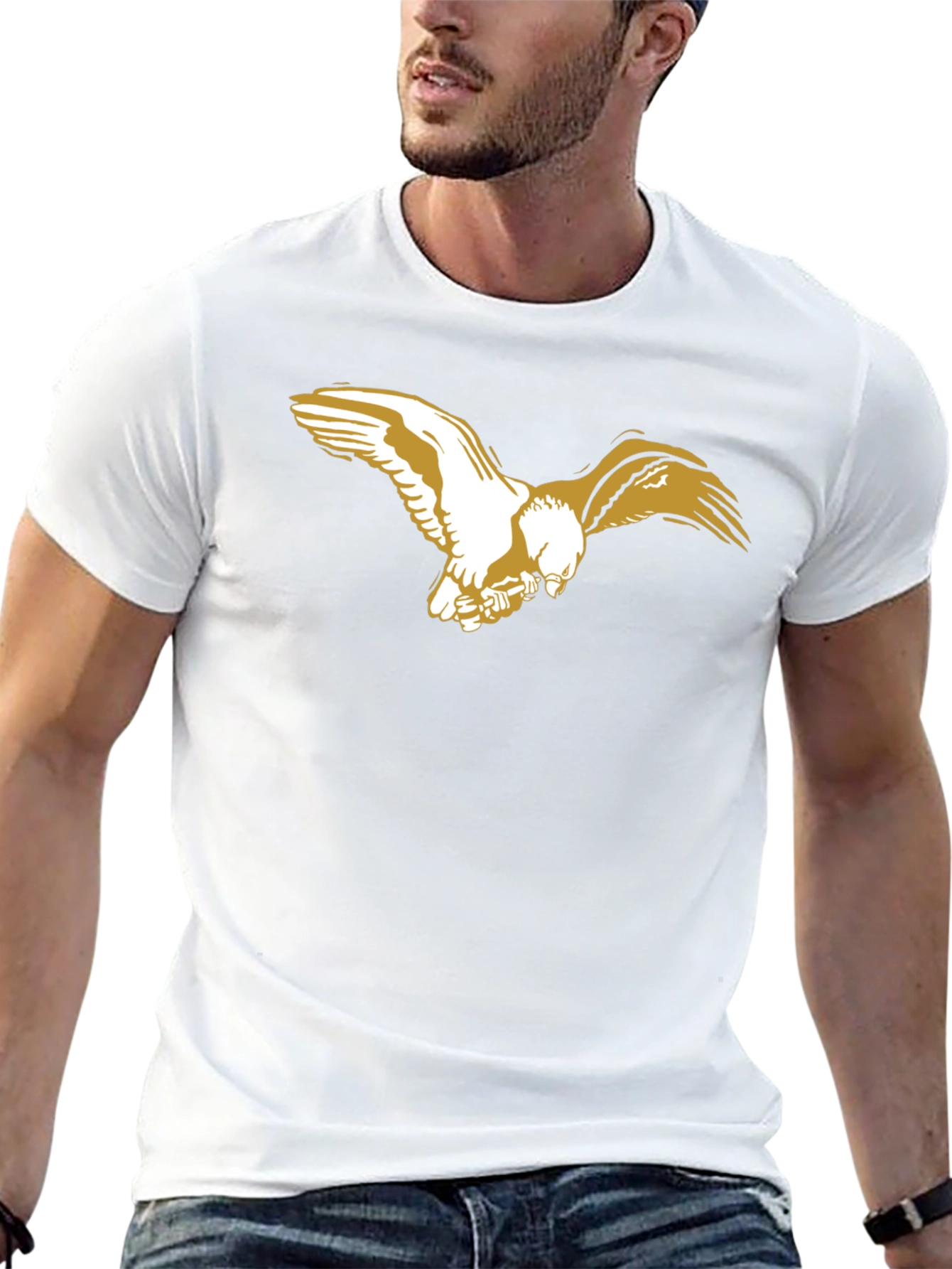 Black Tee with Eagle Design