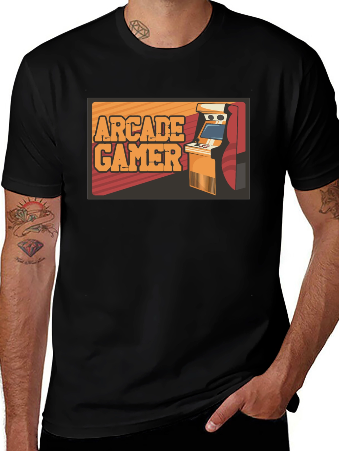 Arcade Gamer Black T-Shirt - Retro Gaming Style