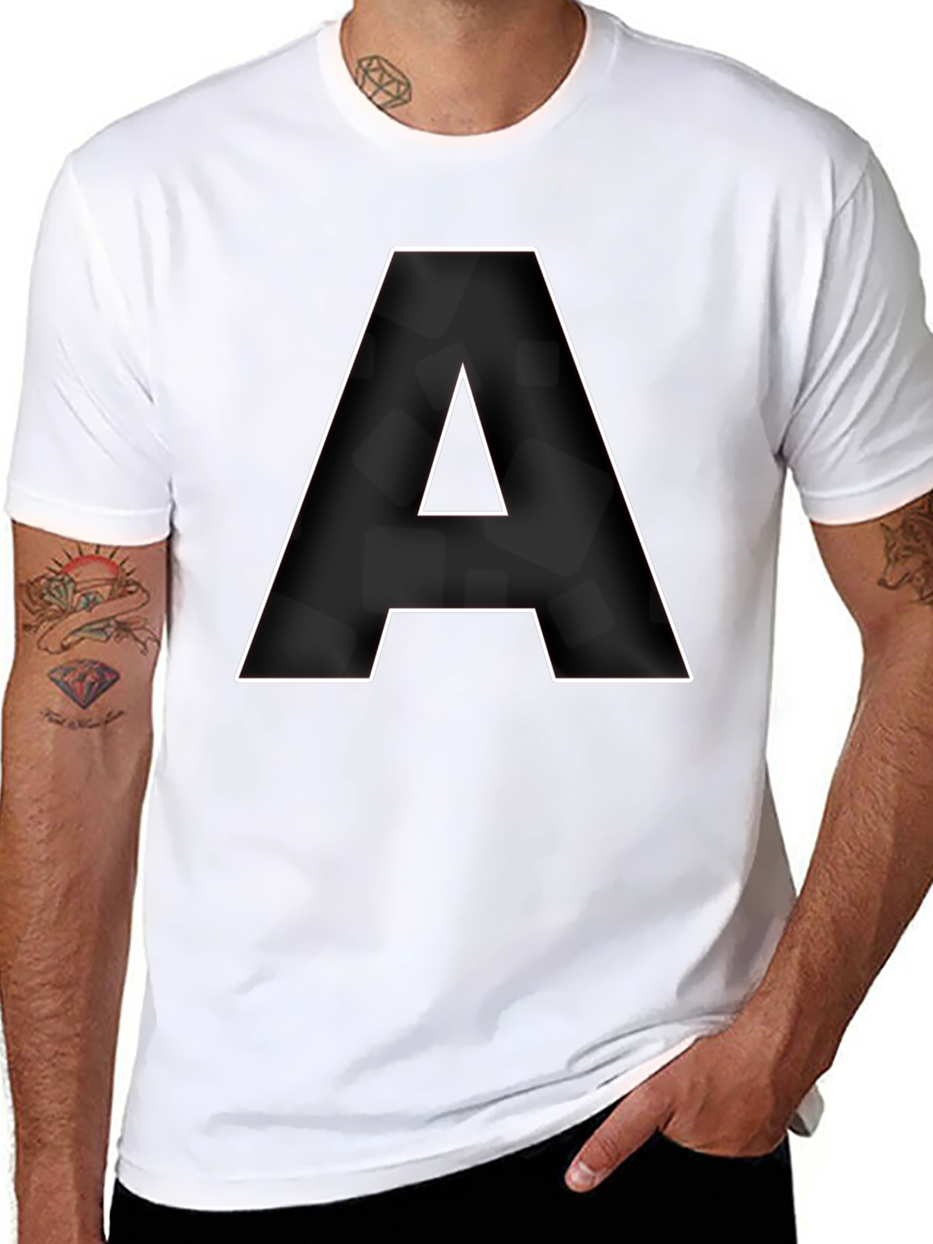 Bold A Graphic Tee - Classic Black Cotton T-Shirt