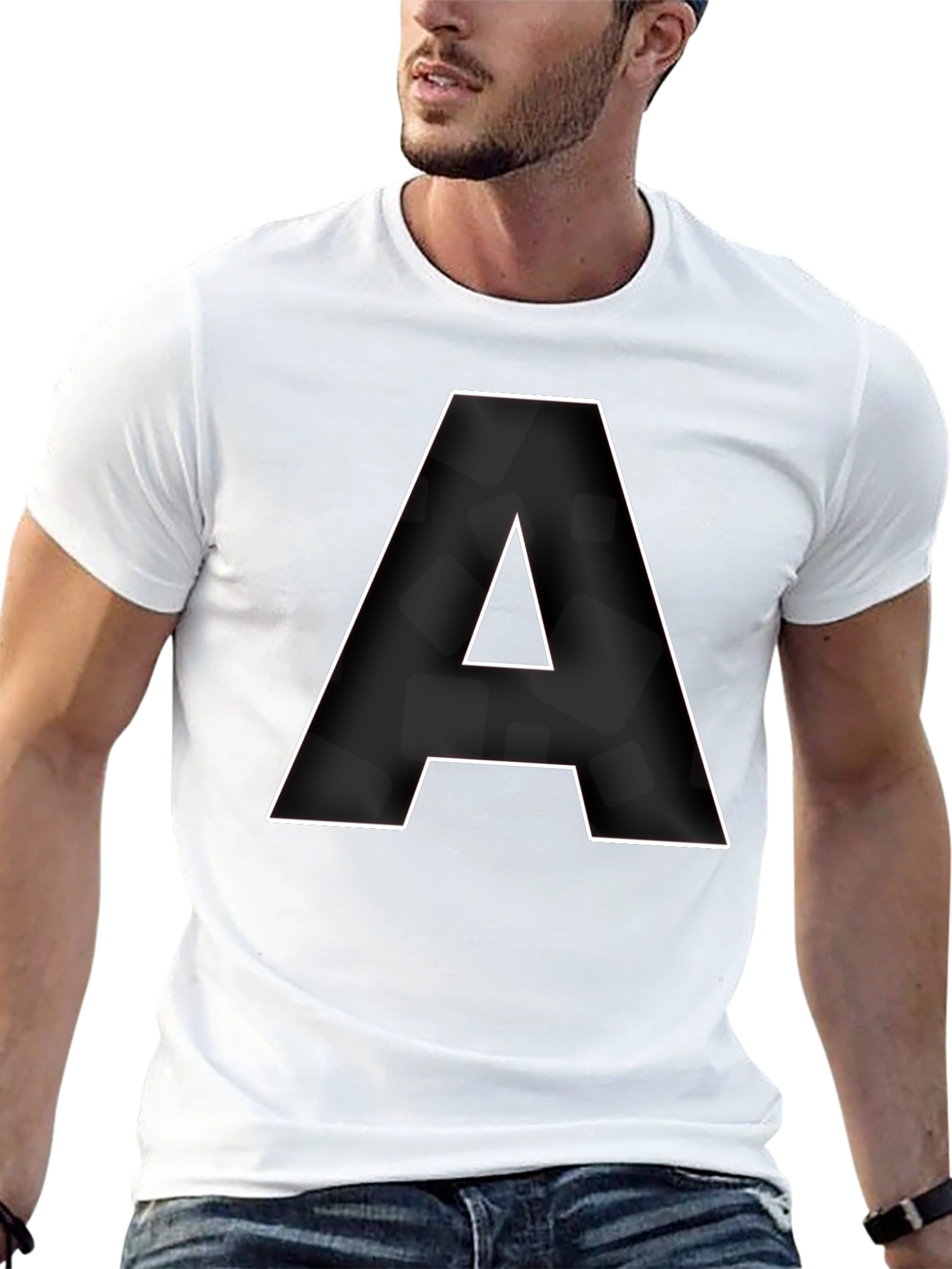 Bold A Graphic Tee - Classic Black Cotton T-Shirt
