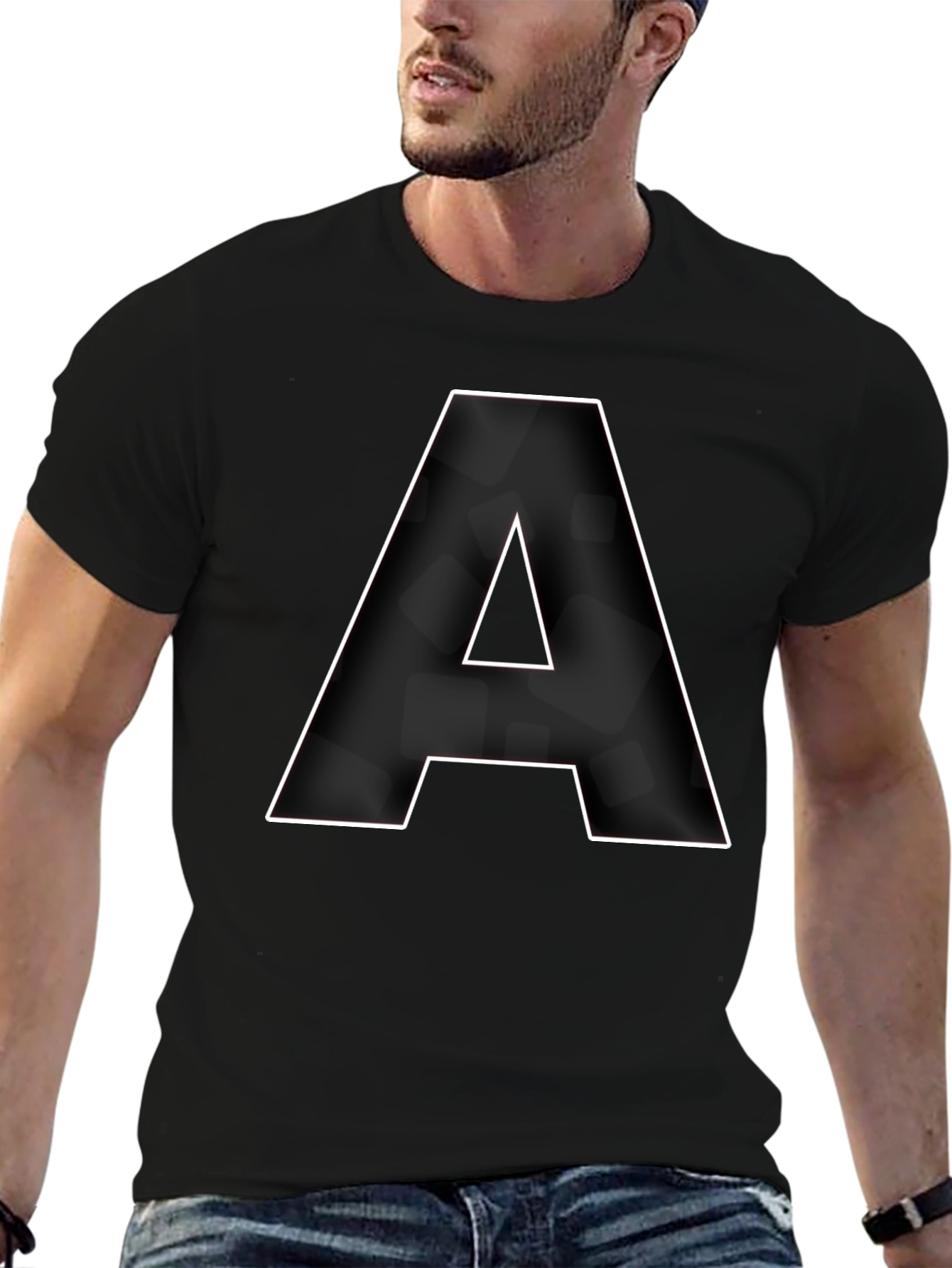 Bold A Graphic Tee - Classic Black Cotton T-Shirt