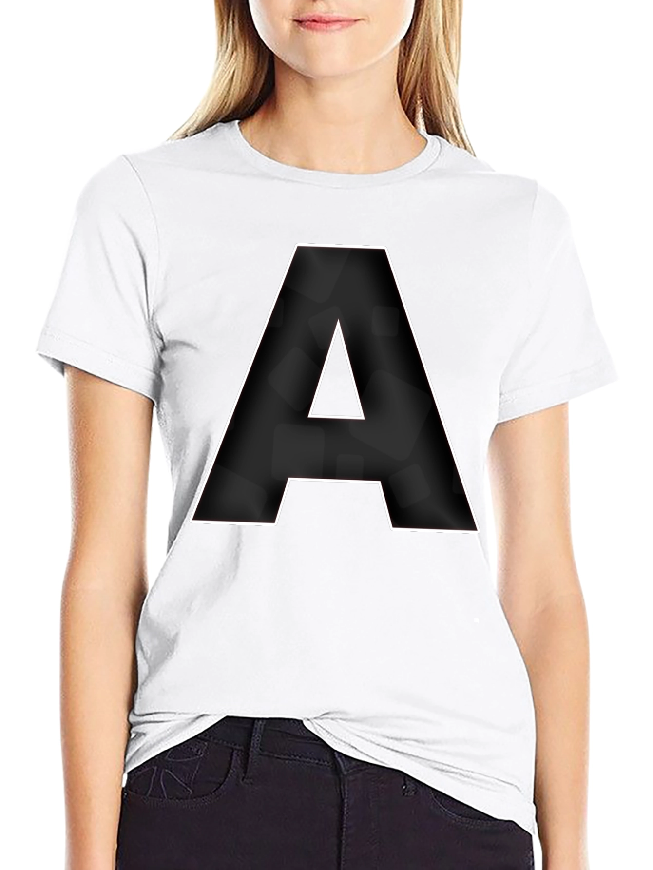 Bold A Graphic Tee - Classic Black Cotton T-Shirt