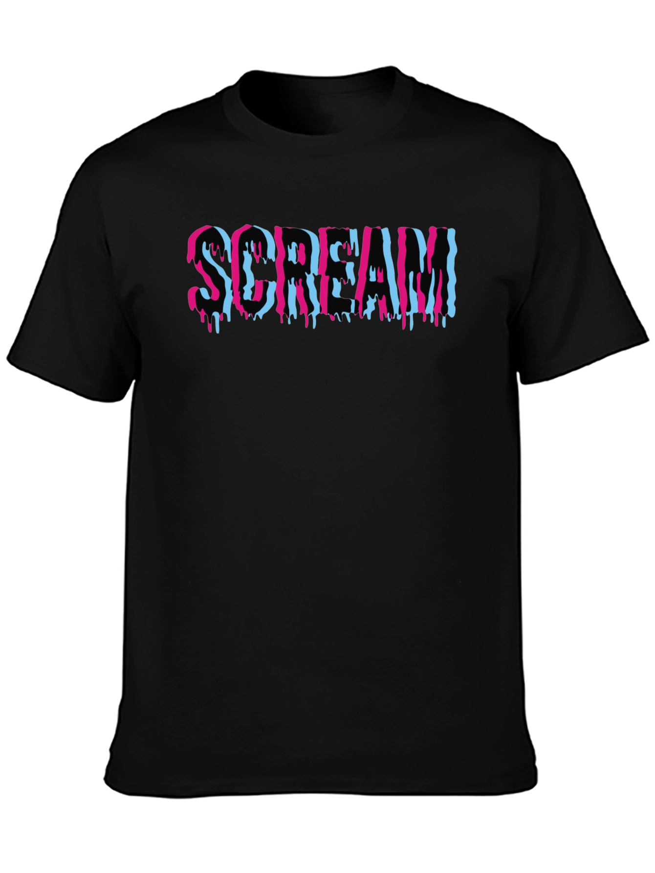 Scream Graphic Print T-Shirt - Black Cotton Blend