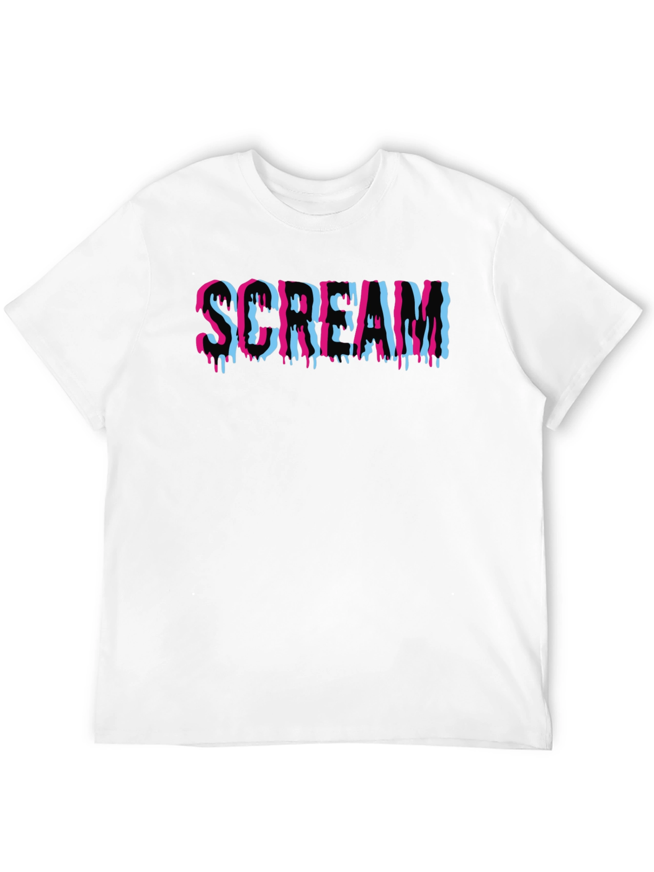 Scream Graphic Print T-Shirt - Black Cotton Blend