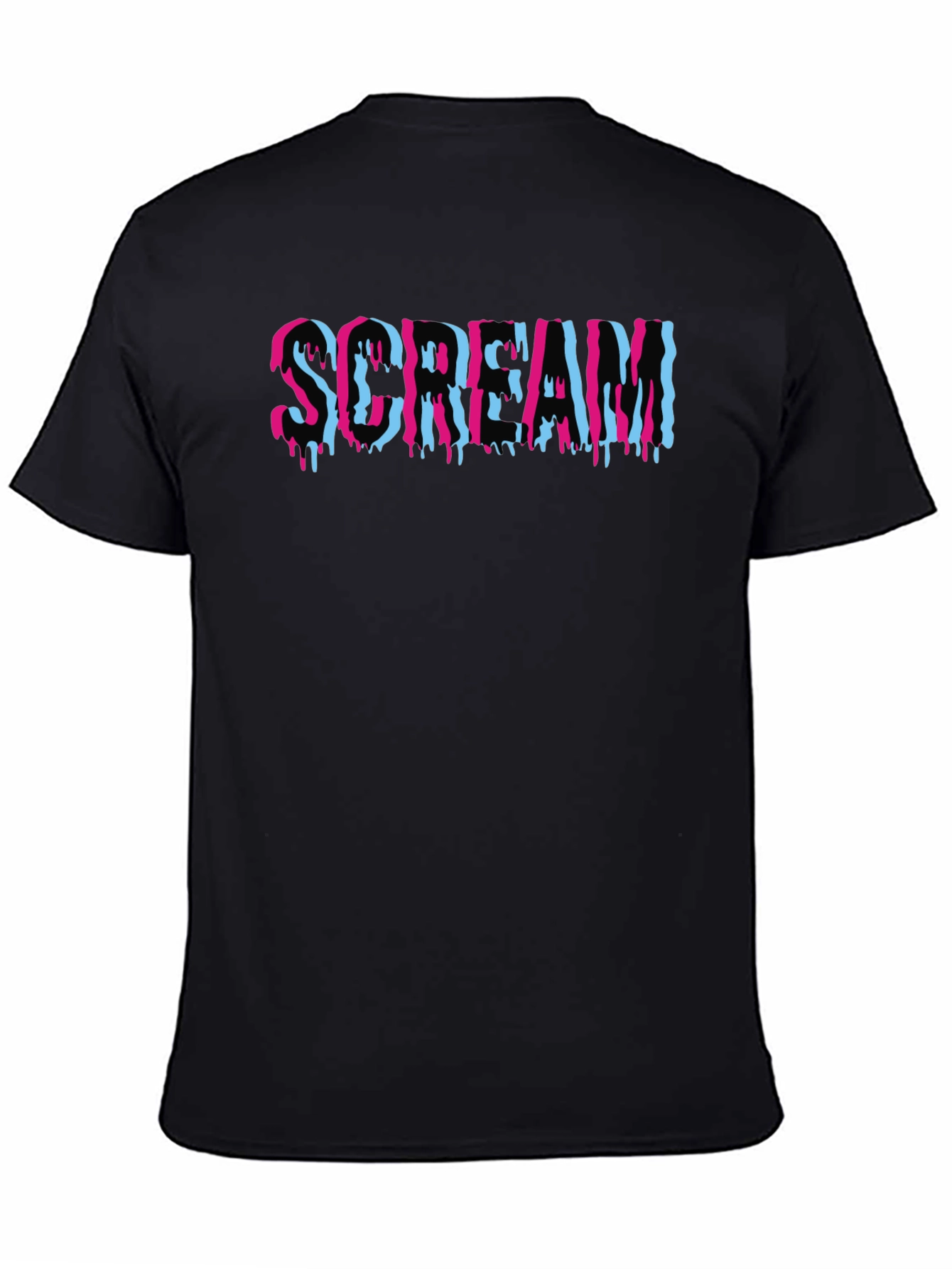 Scream Graphic Print T-Shirt - Black Cotton Blend