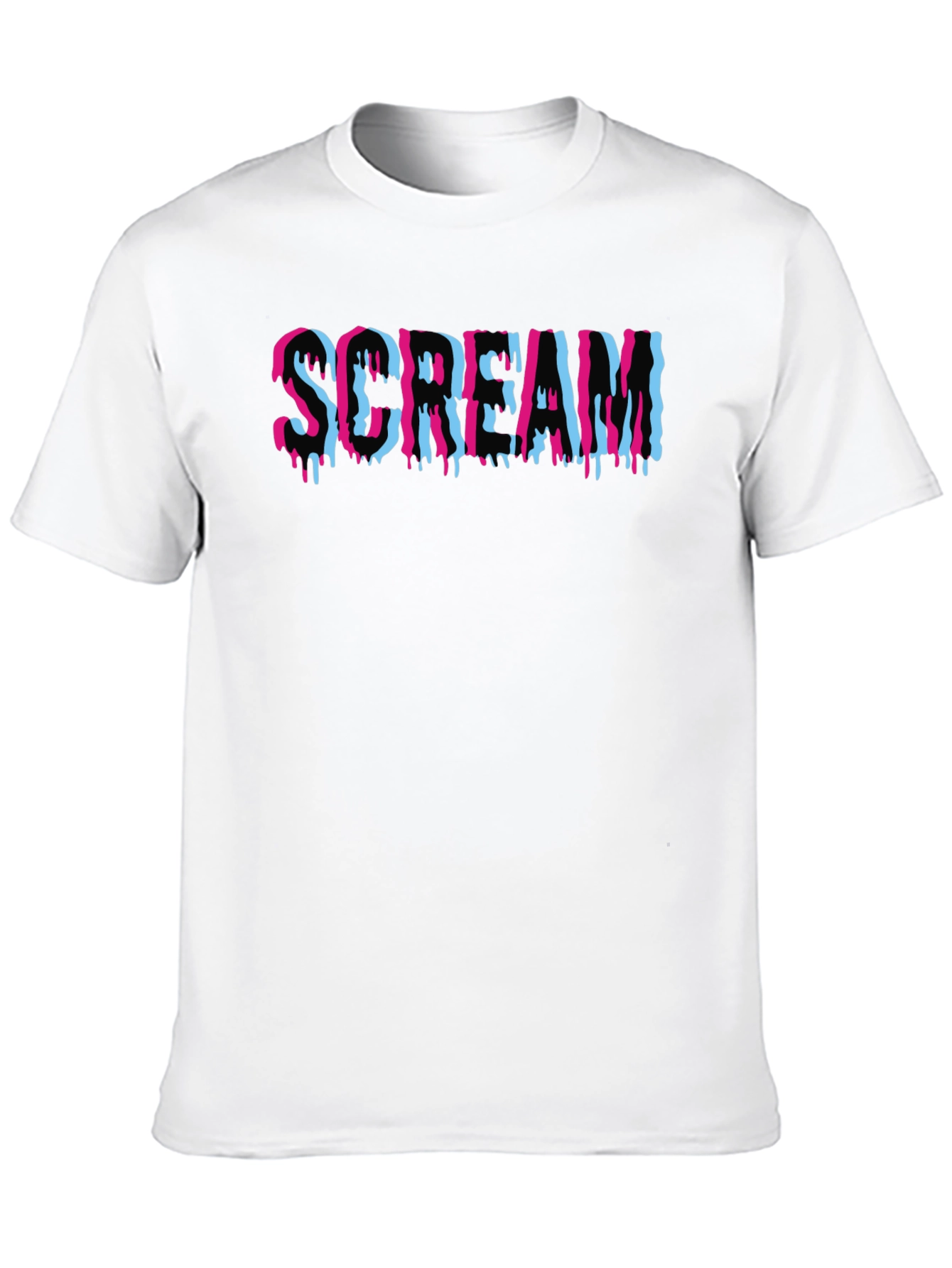 Scream Graphic Print T-Shirt - Black Cotton Blend