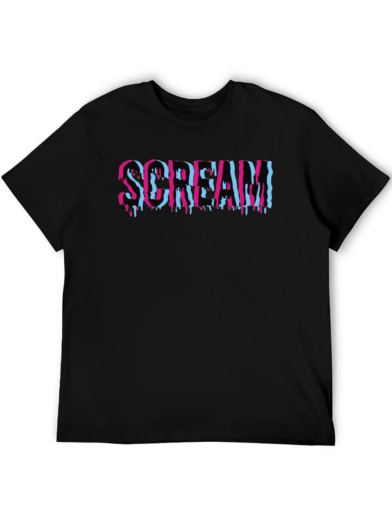 Scream Graphic Print T-Shirt - Black Cotton Blend