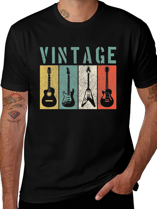 Vintage Guitars T-Shirt - Classic Rock Apparel