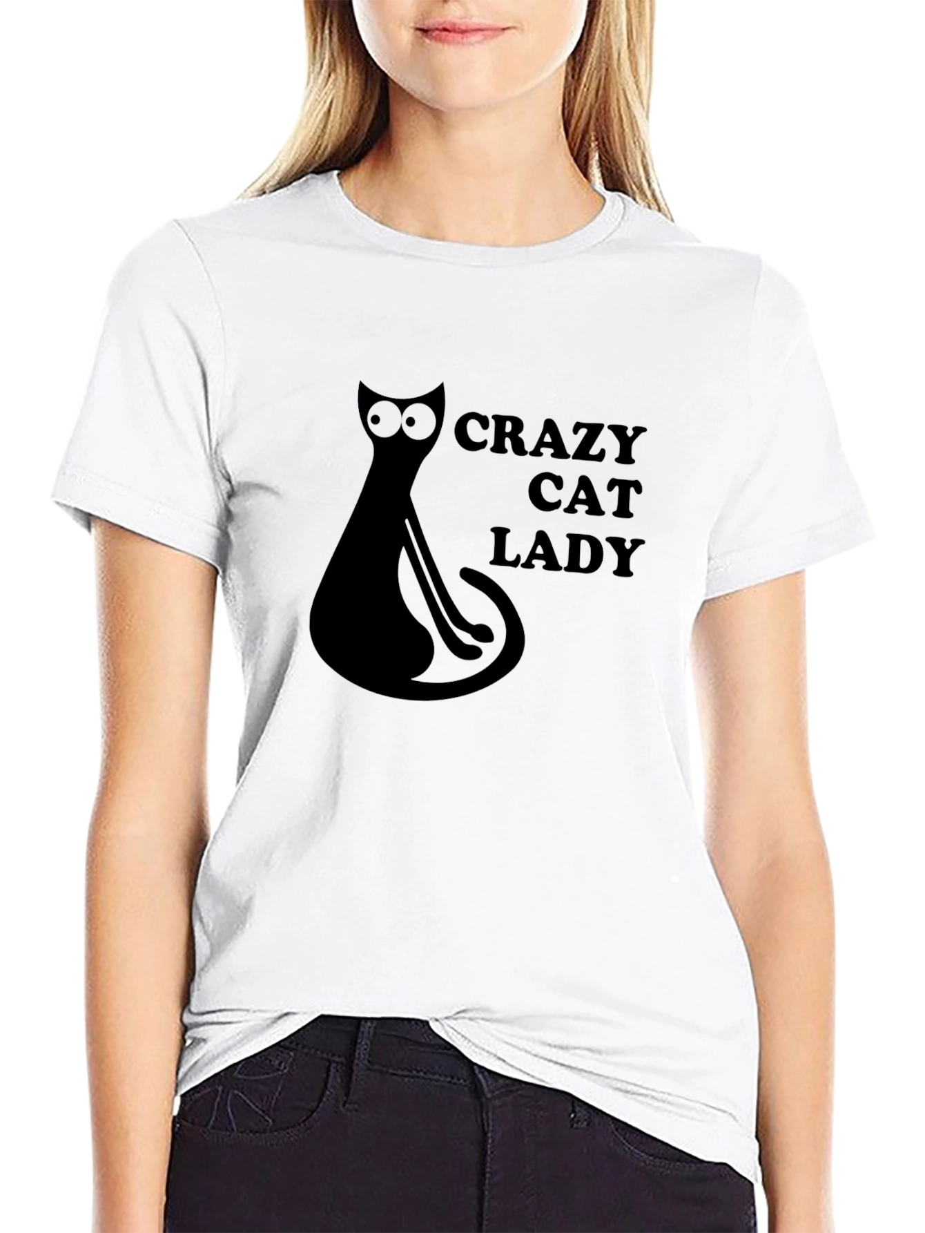 Crazy Cat Lady Black Graphic T-Shirt
