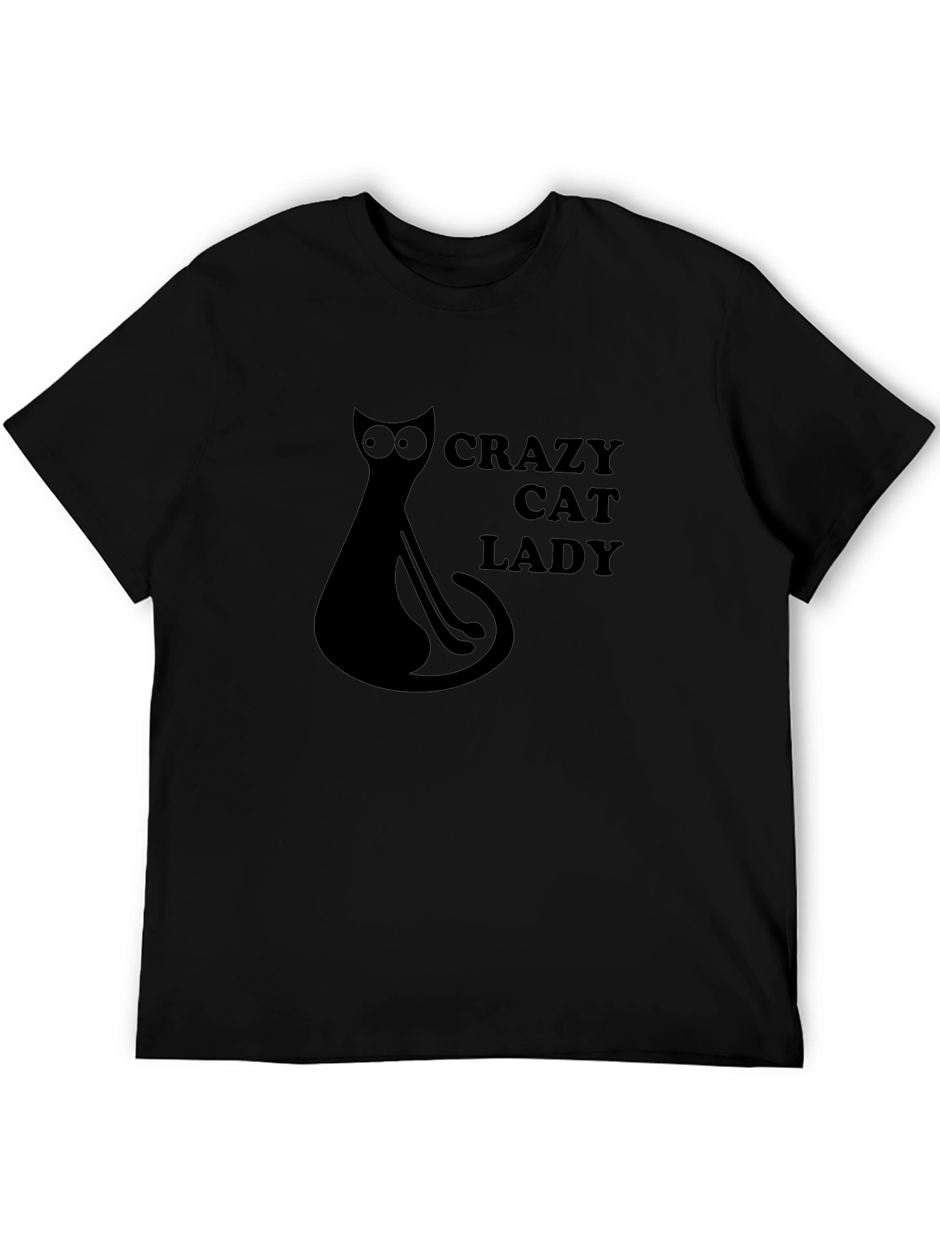 Crazy Cat Lady Black Graphic T-Shirt
