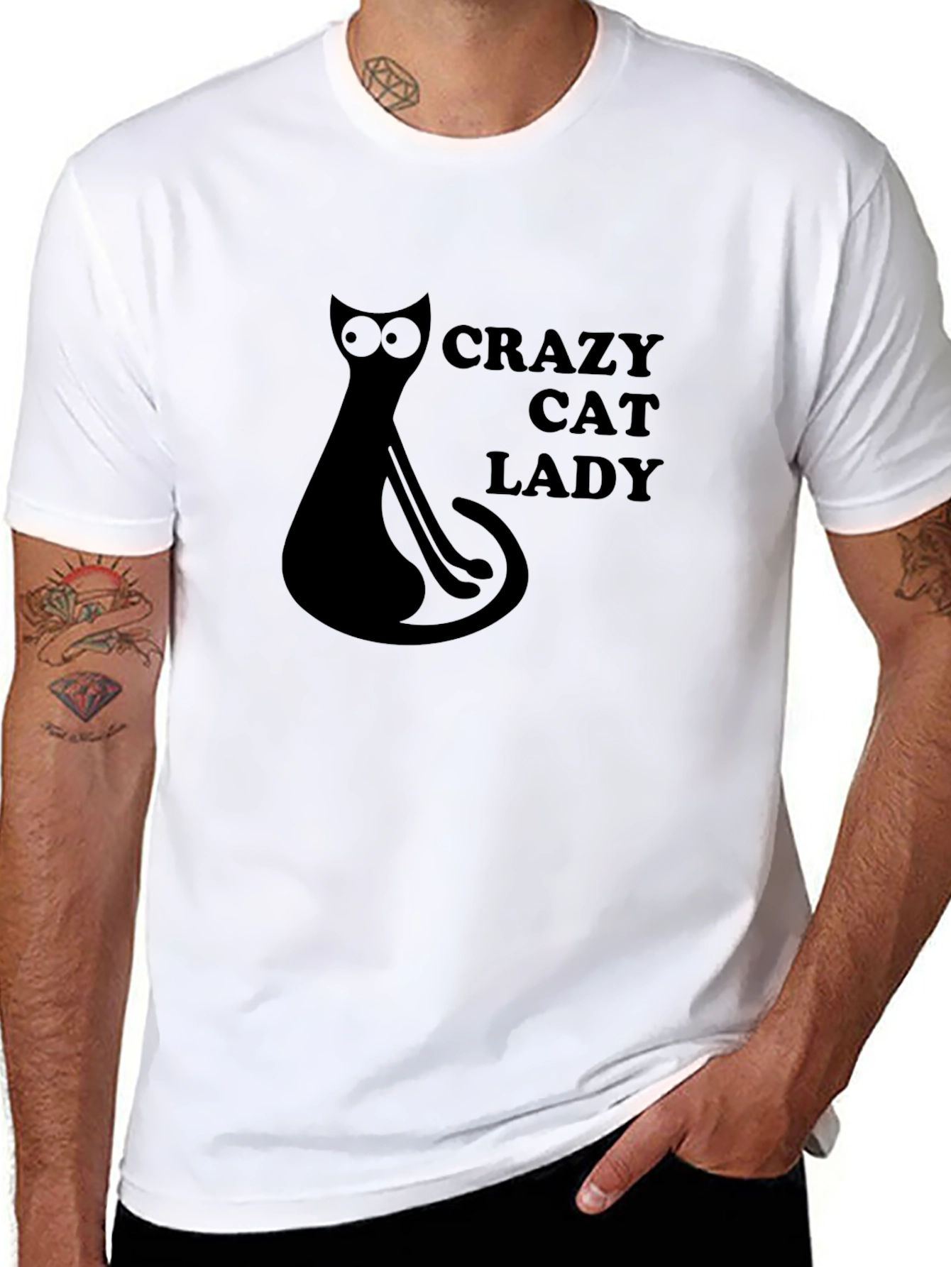 Crazy Cat Lady Black Graphic T-Shirt