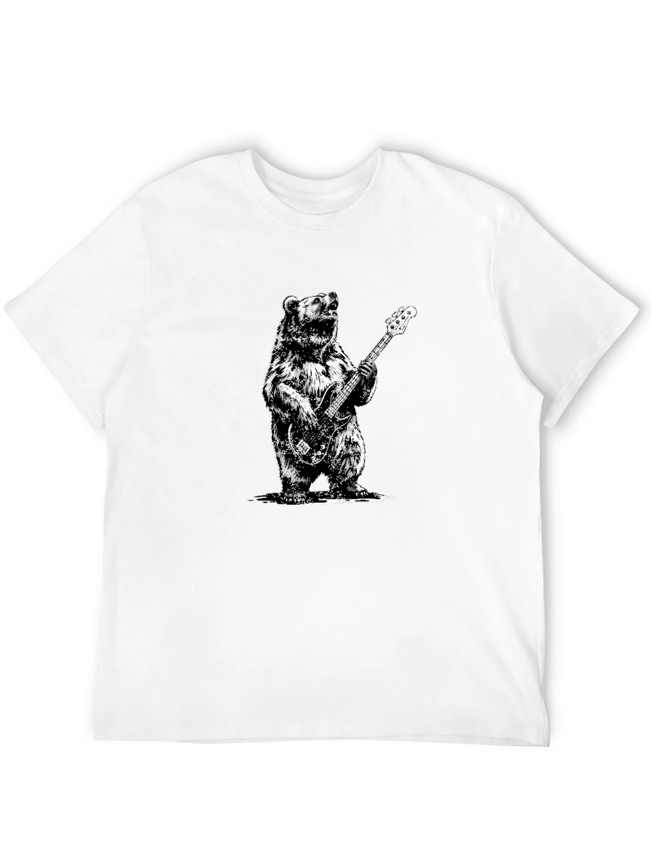 Bear Playing Bass Guitar Graphic T-Shirt
