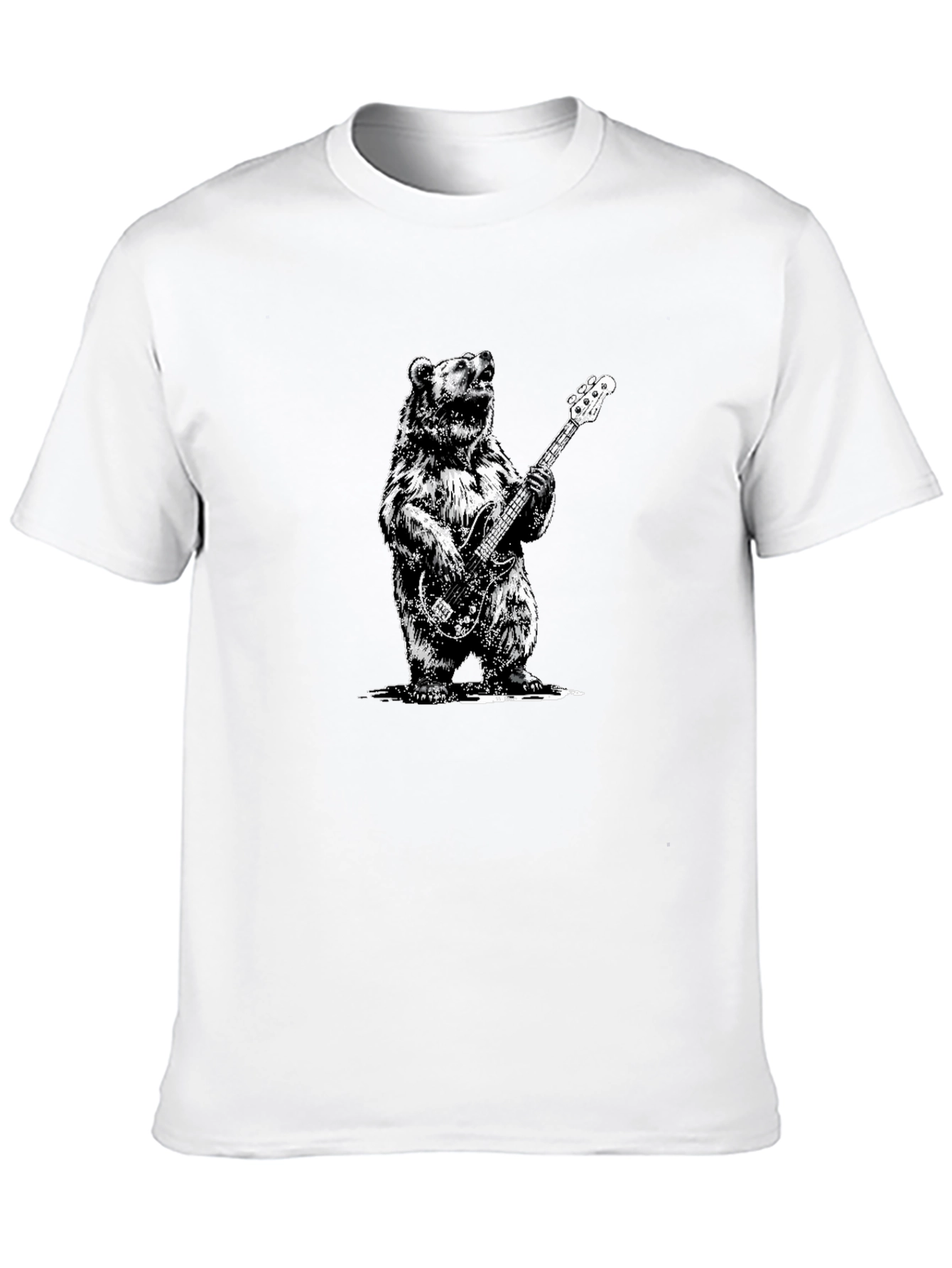 Bear Playing Bass Guitar Graphic T-Shirt