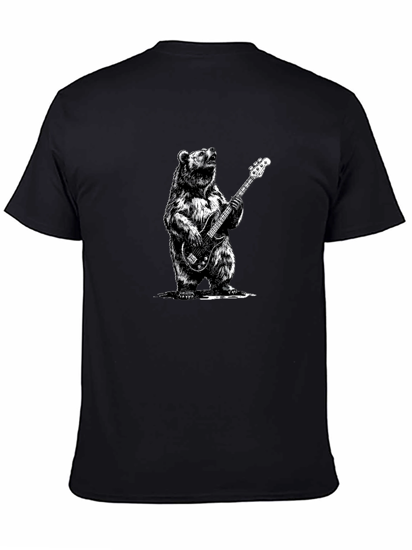 Bear Playing Bass Guitar Graphic T-Shirt
