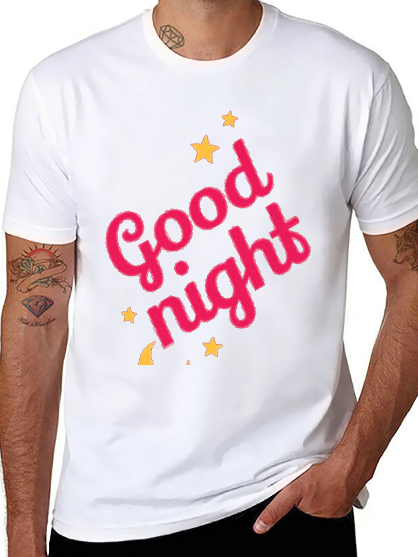 Good Night Graphic Tee - Black Cotton T-Shirt