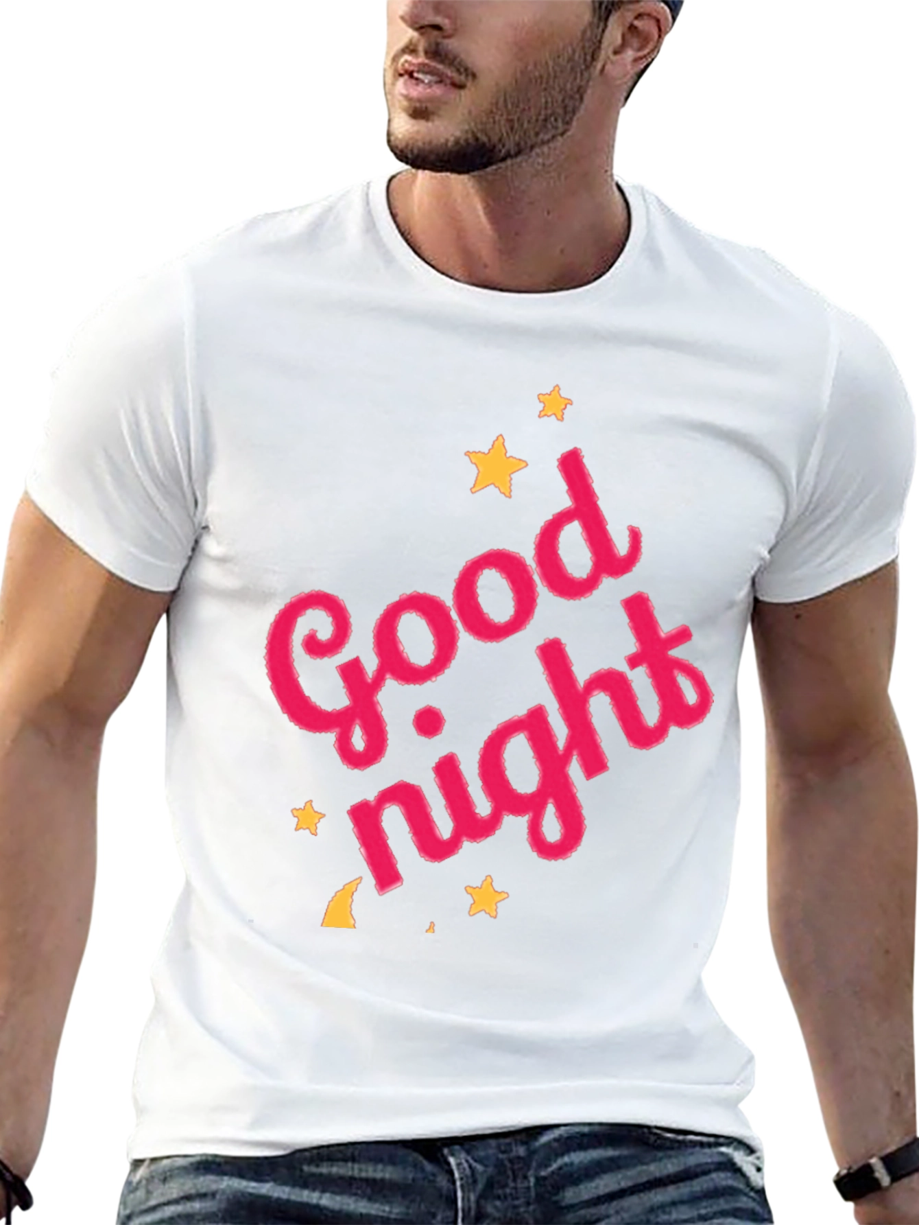 Good Night Graphic Tee - Black Cotton T-Shirt