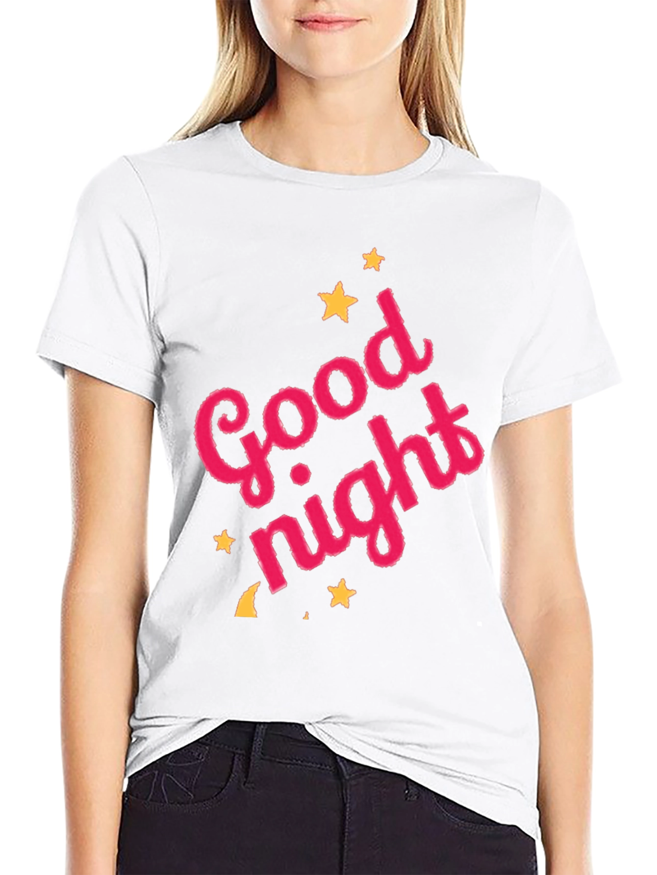 Good Night Graphic Tee - Black Cotton T-Shirt