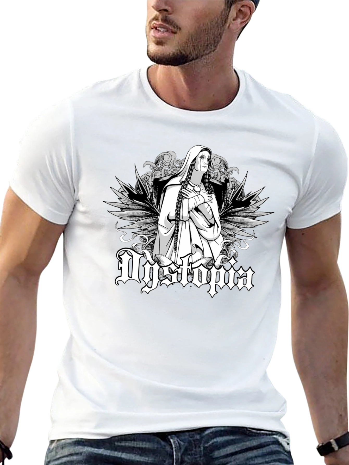 Dystopia Graphic Print Black T-Shirt