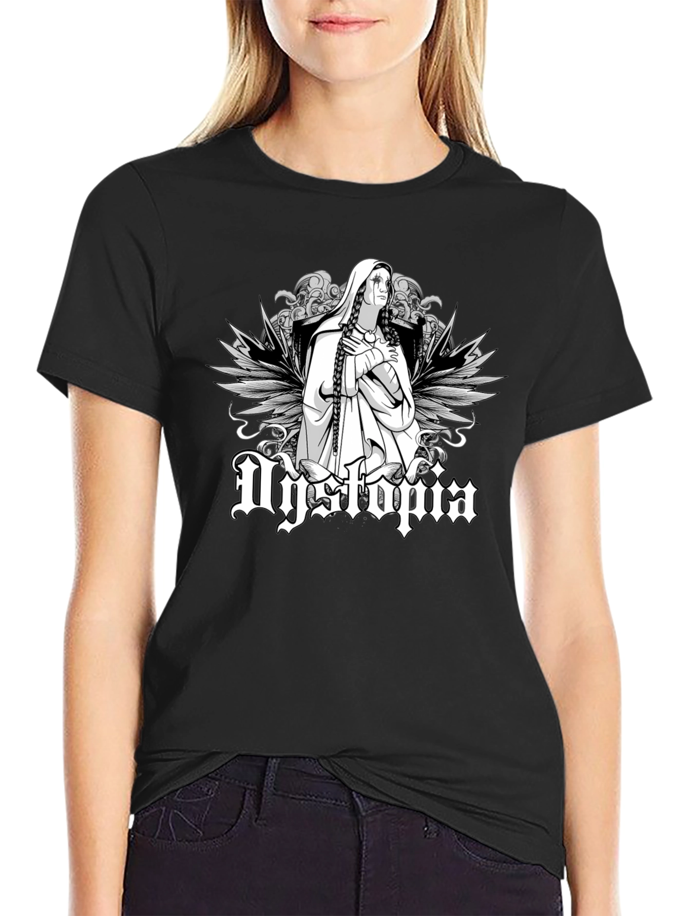 Dystopia Graphic Print Black T-Shirt