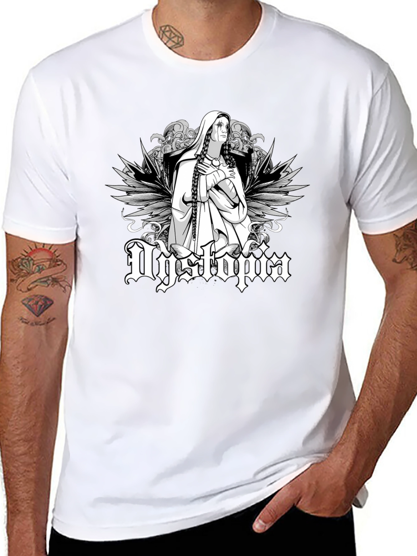 Dystopia Graphic Print Black T-Shirt
