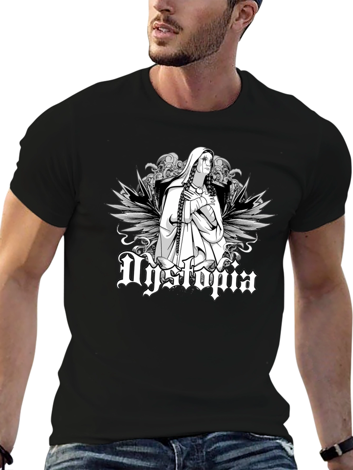 Dystopia Graphic Print Black T-Shirt