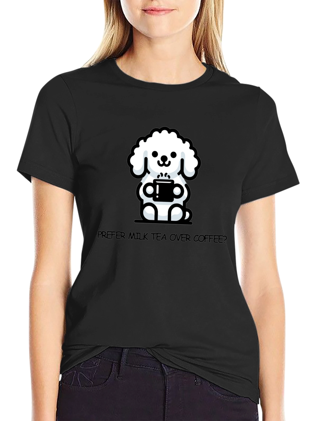 Cute Dog Milk Tea T-Shirt - Unisex Casual Tee