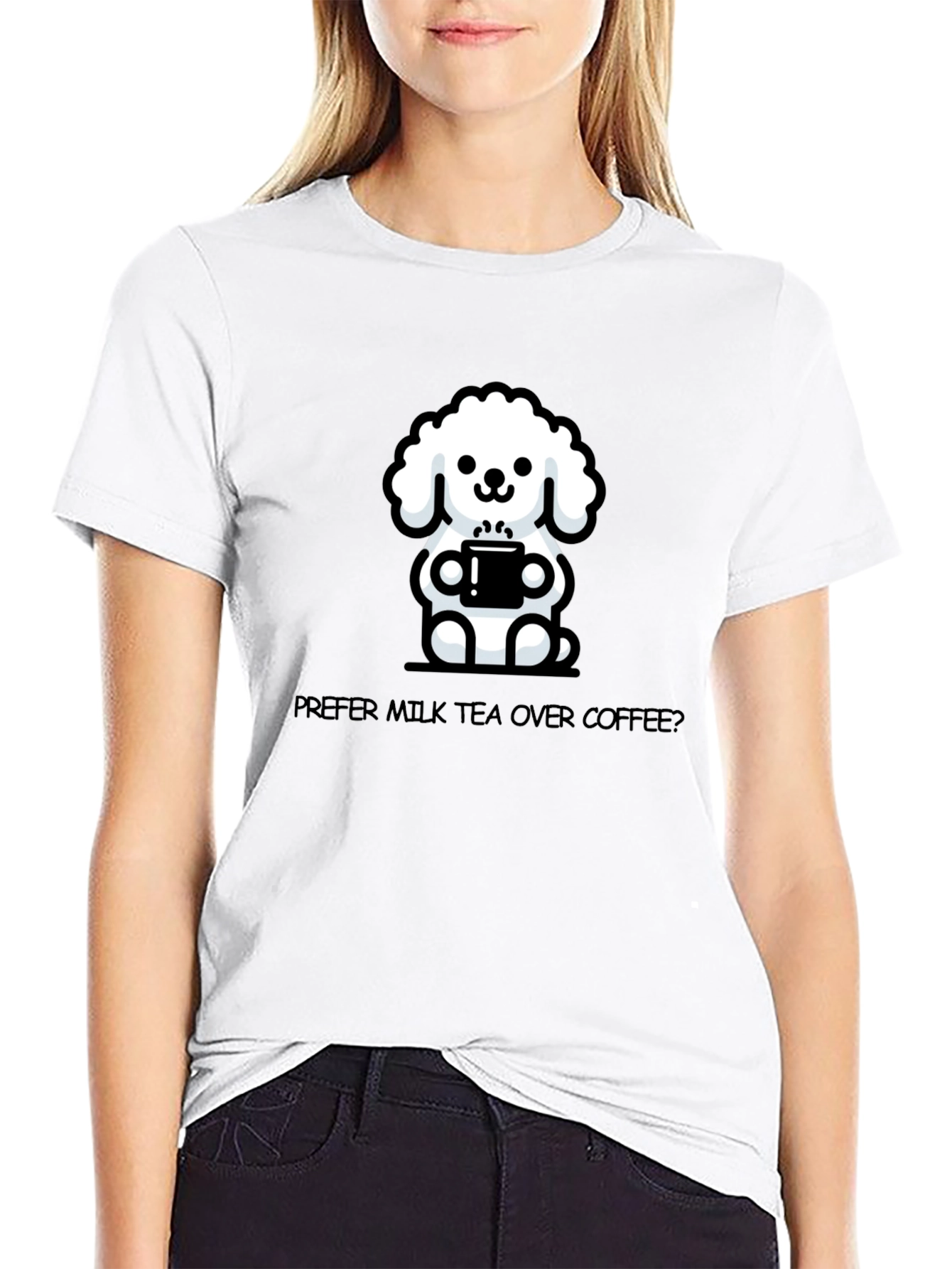 Cute Dog Milk Tea T-Shirt - Unisex Casual Tee