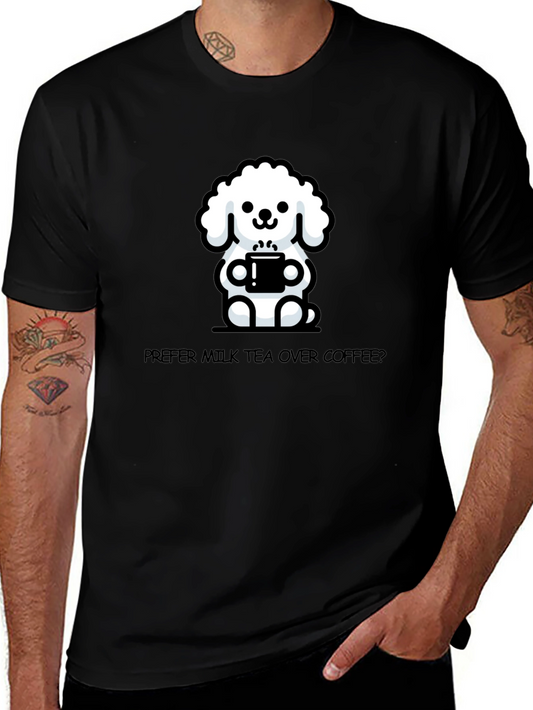 Cute Dog Milk Tea T-Shirt - Unisex Casual Tee