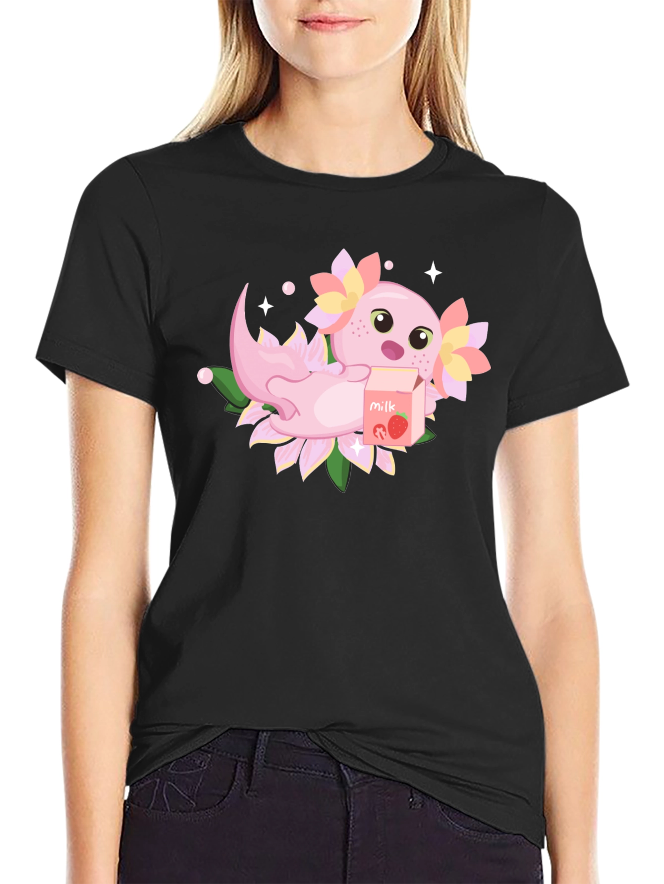 Axolotl Strawberry Milk T-Shirt
