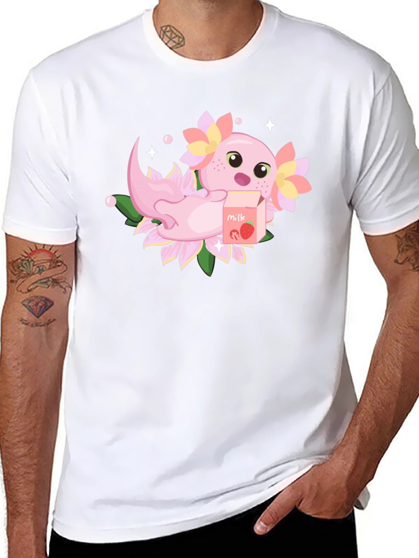 Axolotl Strawberry Milk T-Shirt