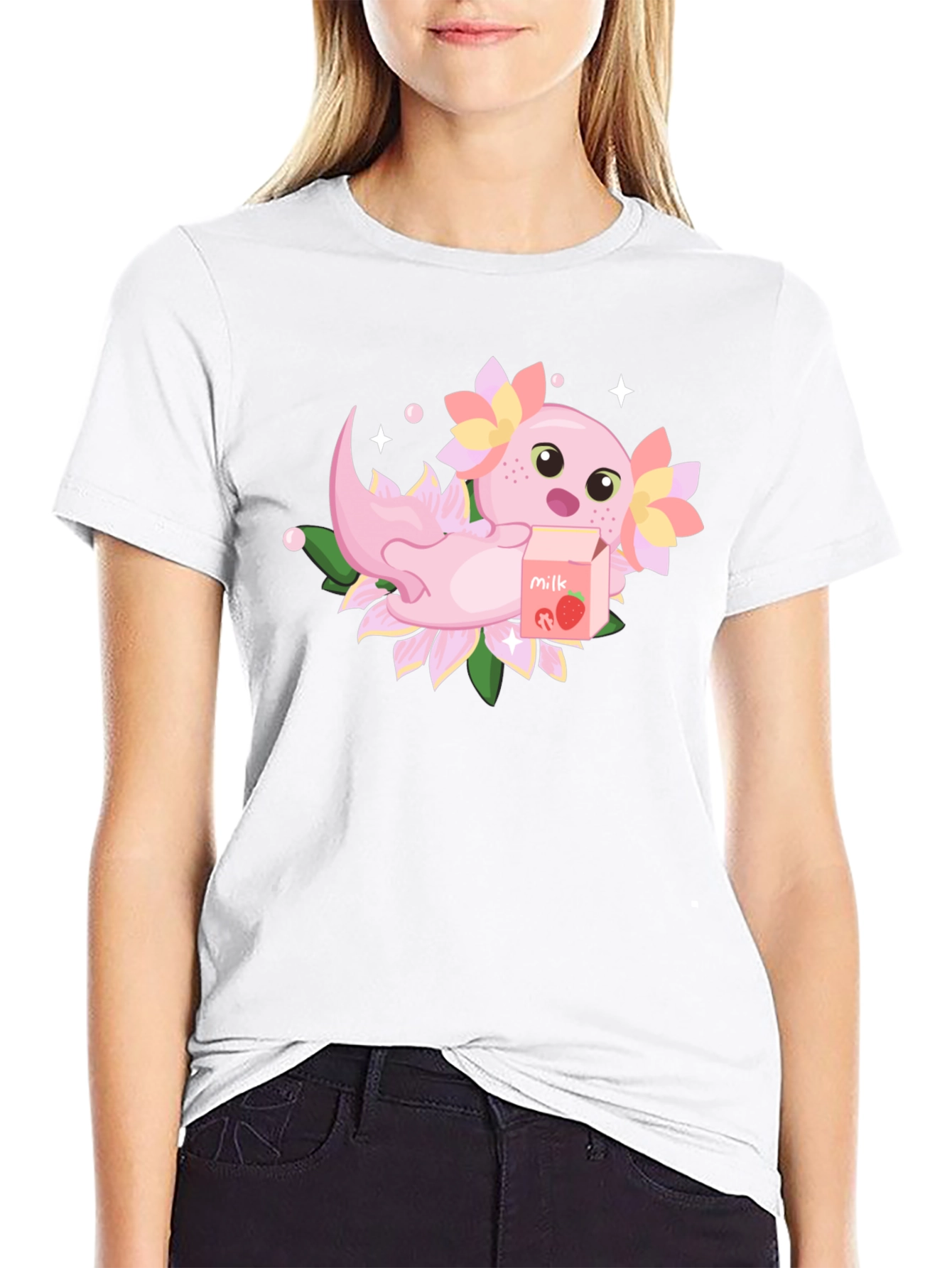 Axolotl Strawberry Milk T-Shirt