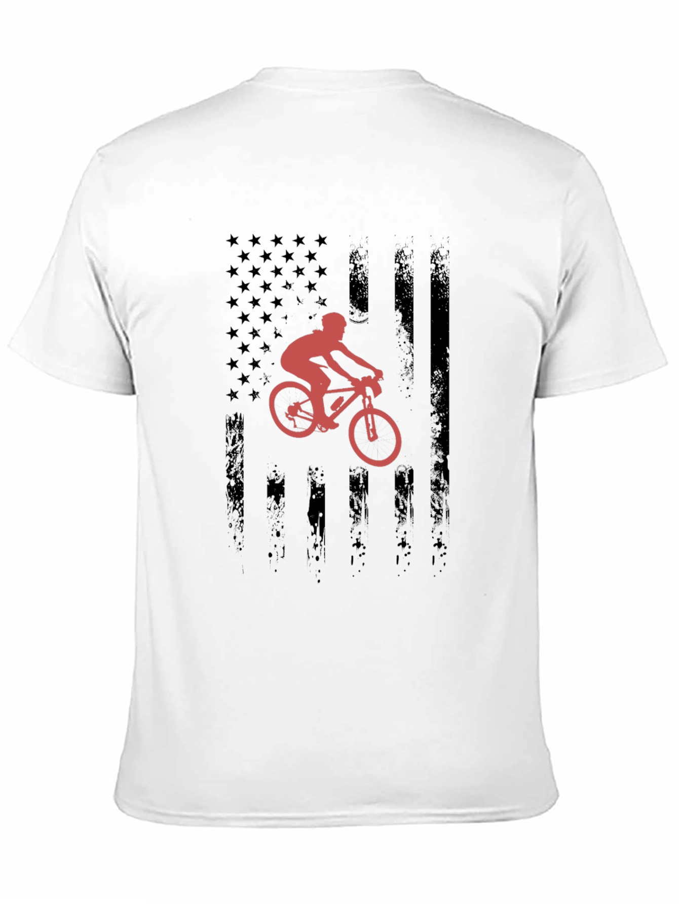 Mountain Bike USA Flag Graphic T-Shirt