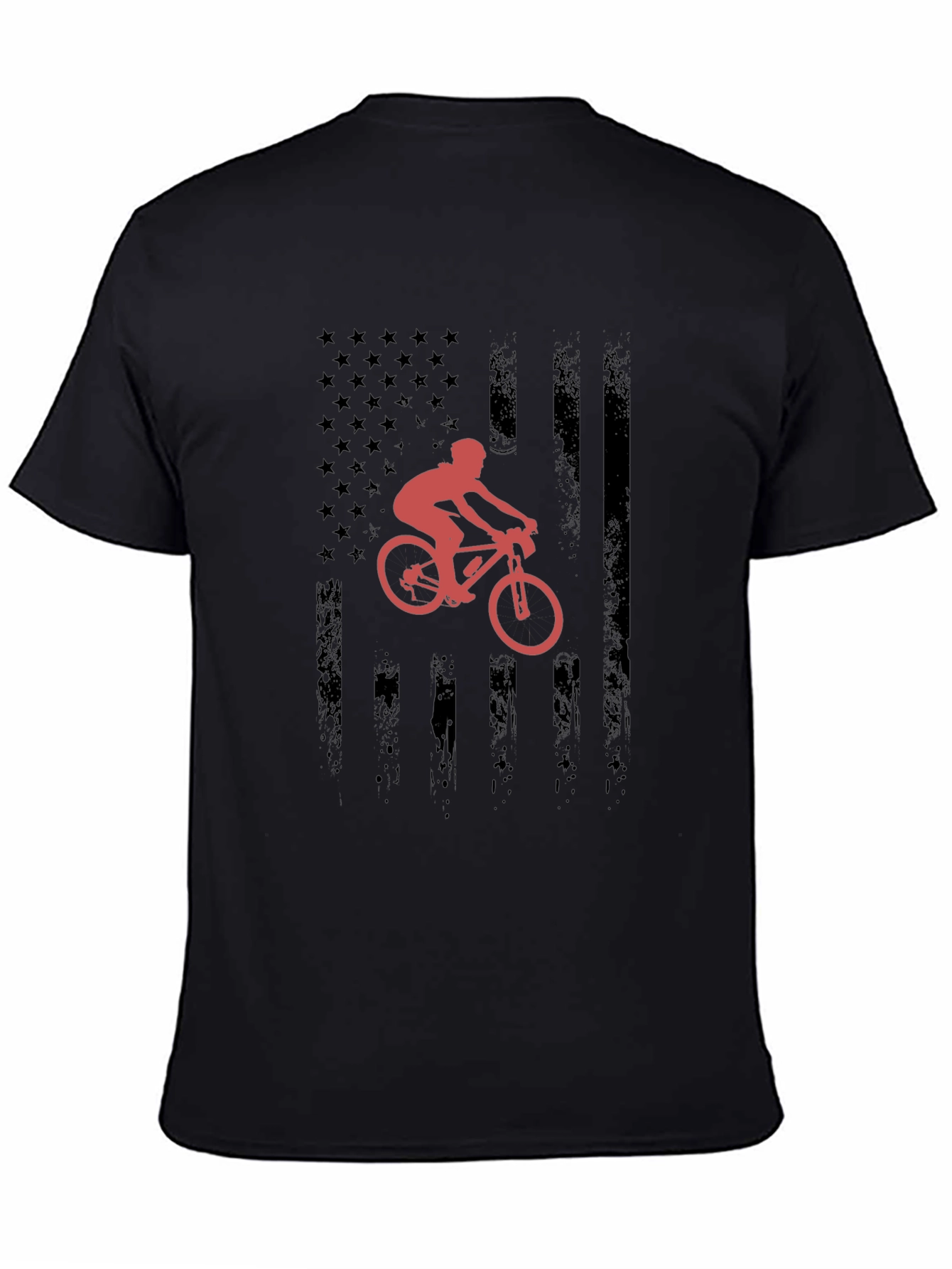 Mountain Bike USA Flag Graphic T-Shirt