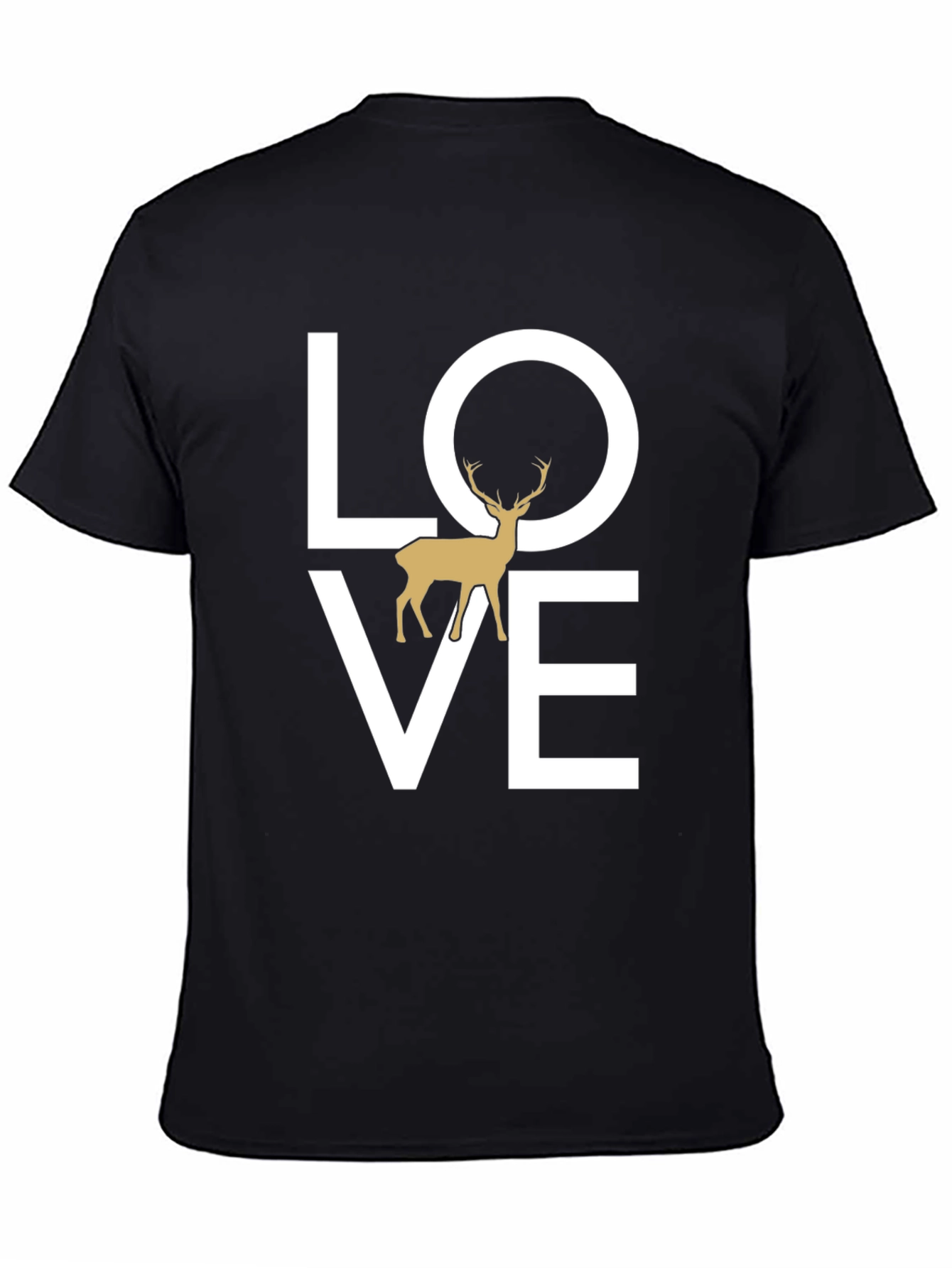 Love Deer Graphic Tee - Black Casual Shirt