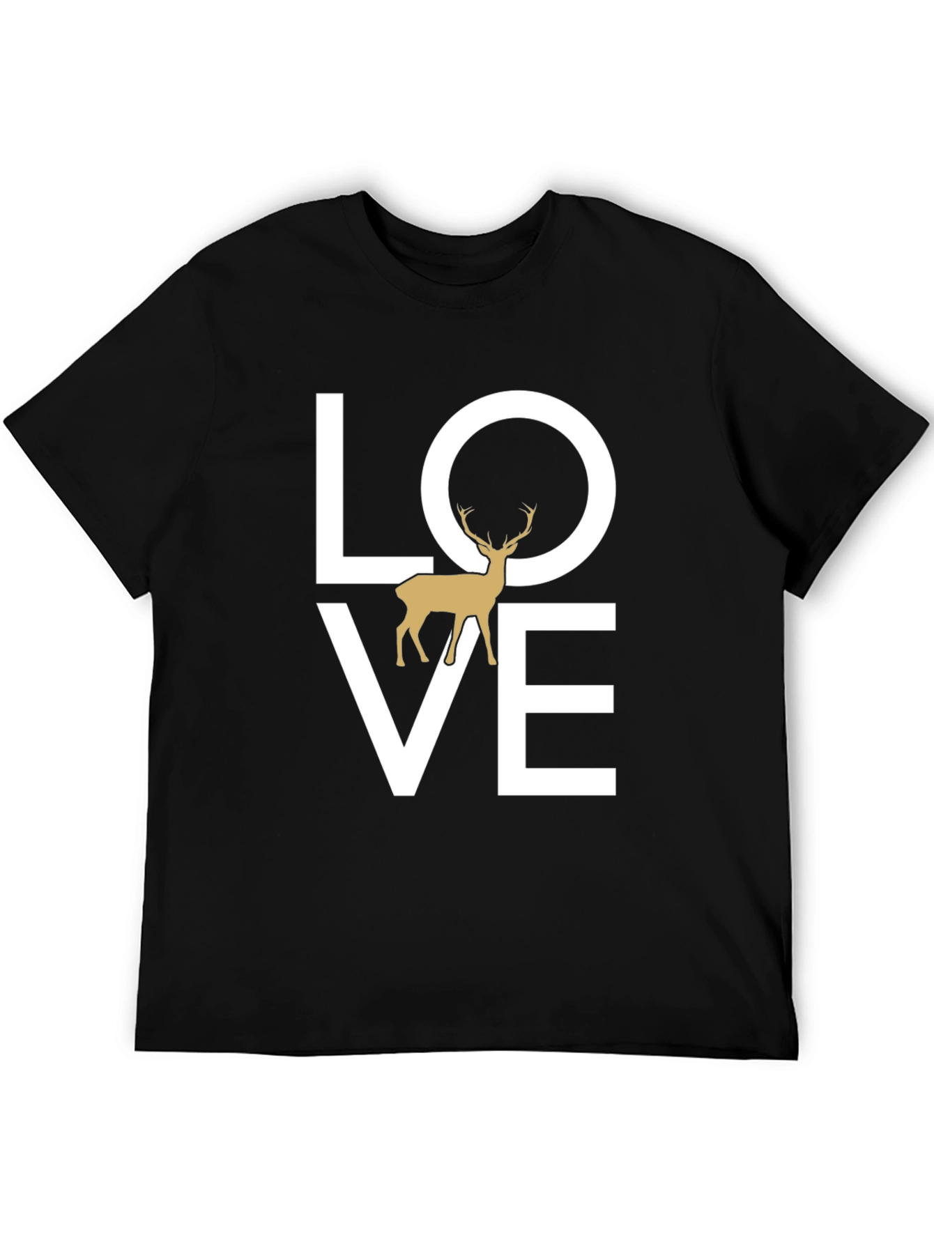 Love Deer Graphic Tee - Black Casual Shirt