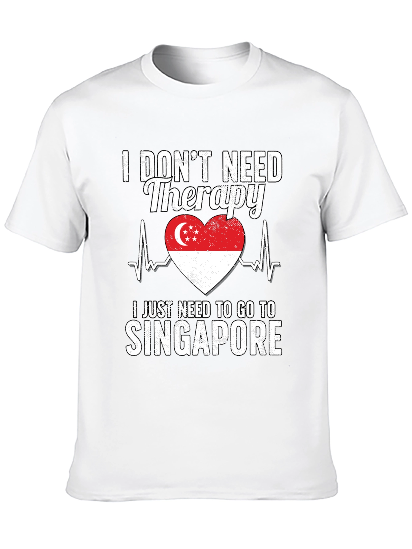Singapore Therapy T-Shirt - Heart Flag Design