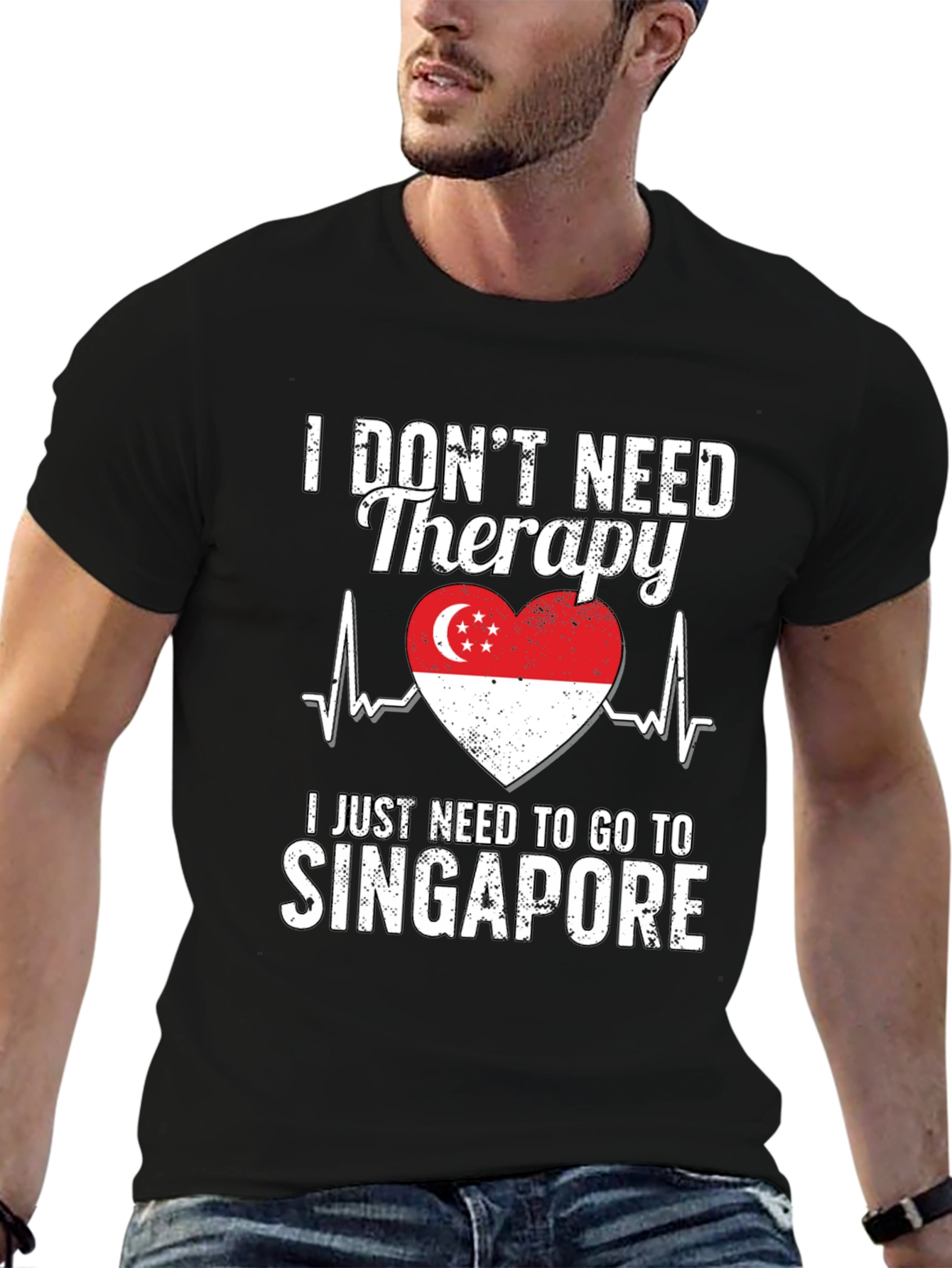 Singapore Therapy T-Shirt - Heart Flag Design
