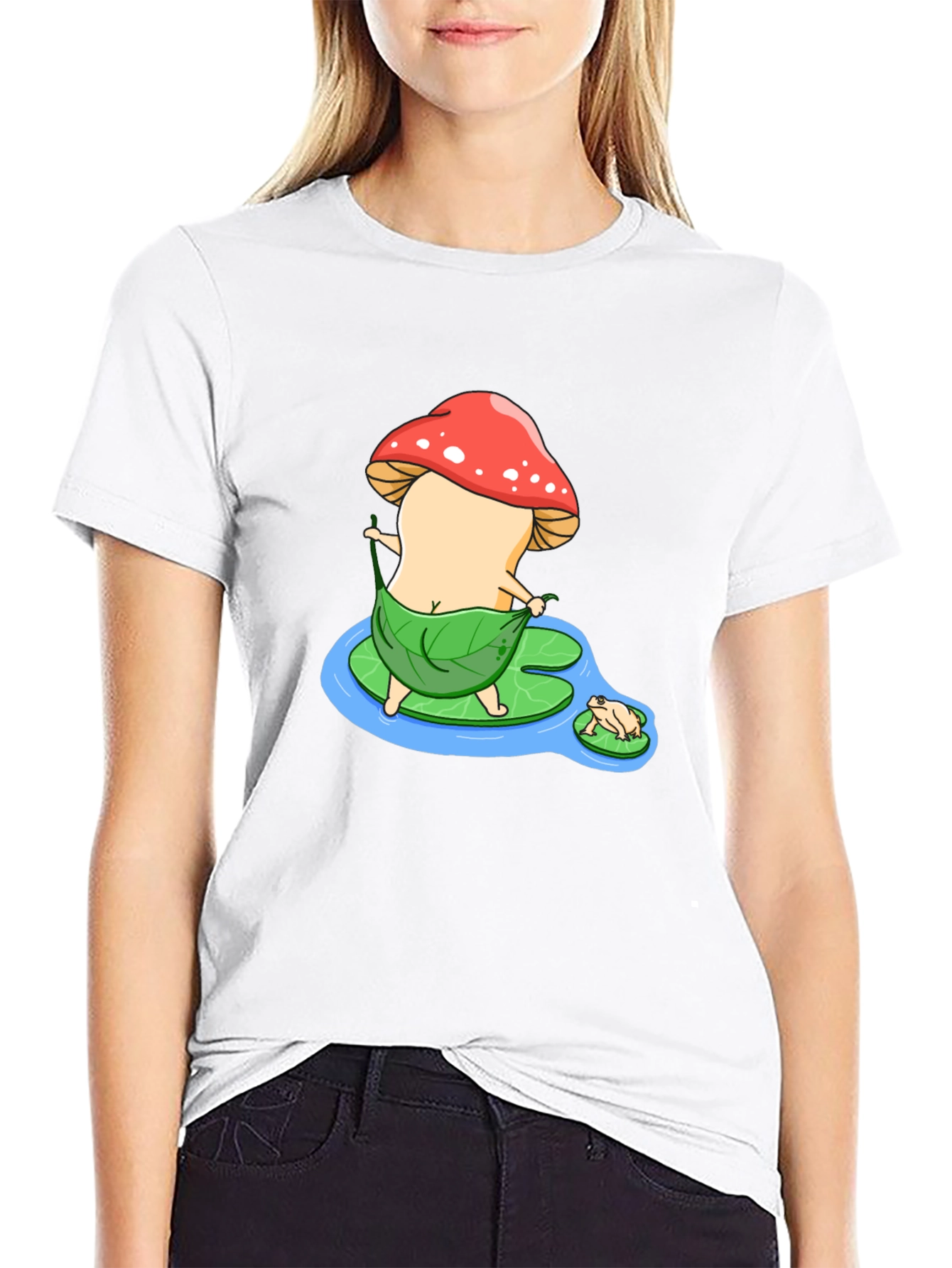 Mushroom Cartoon Graphic T-Shirt
