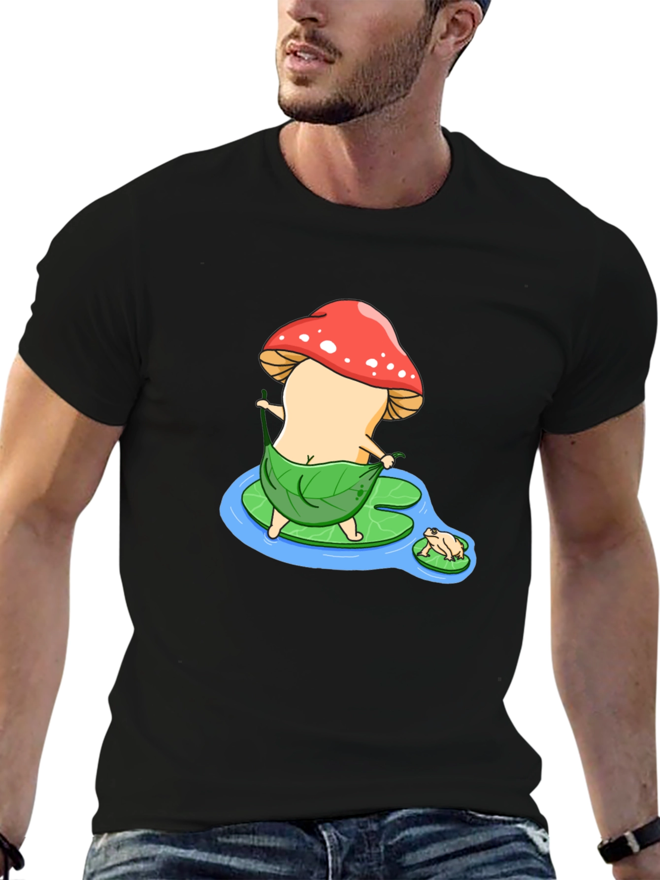 Mushroom Cartoon Graphic T-Shirt
