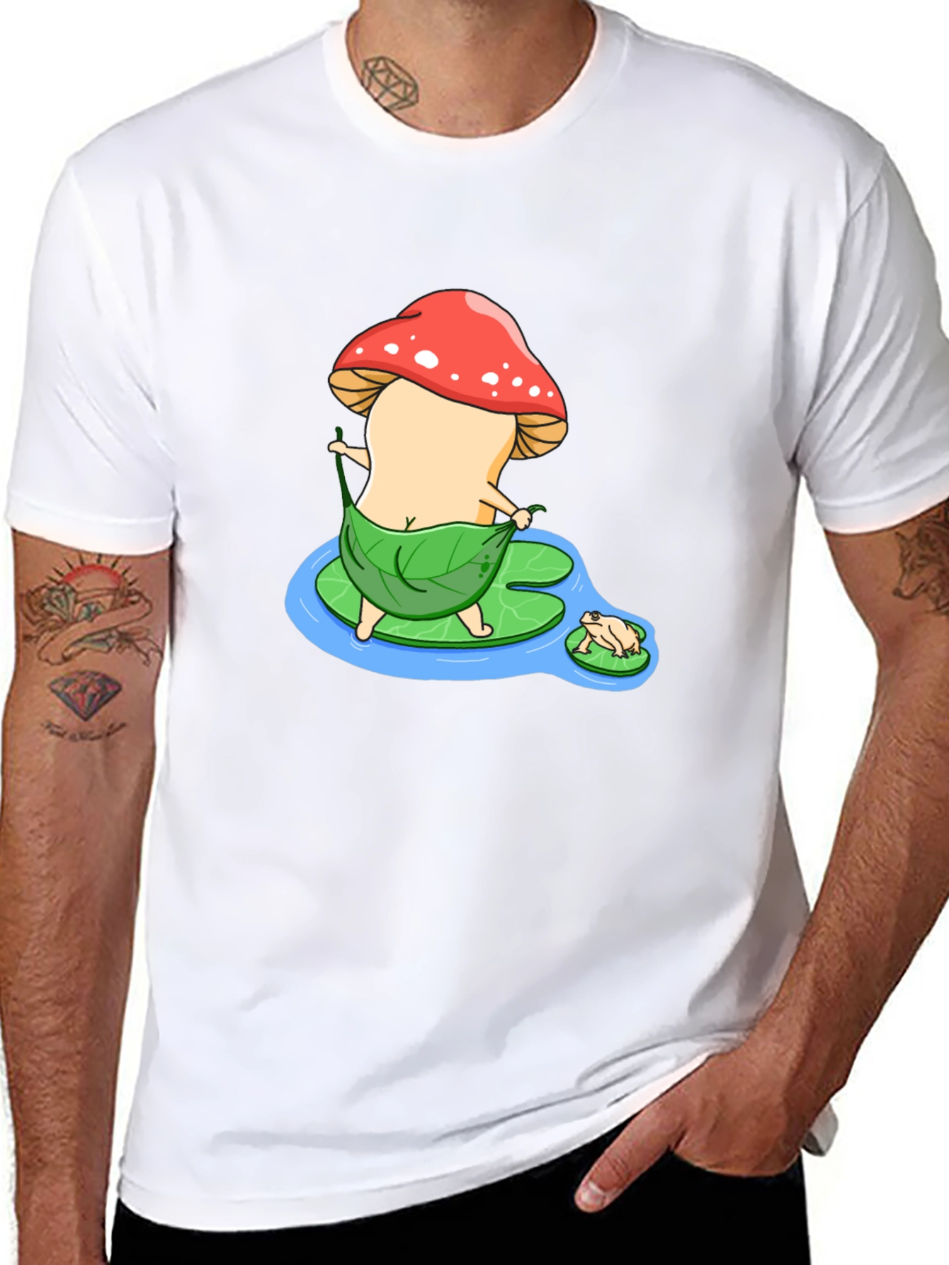 Mushroom Cartoon Graphic T-Shirt