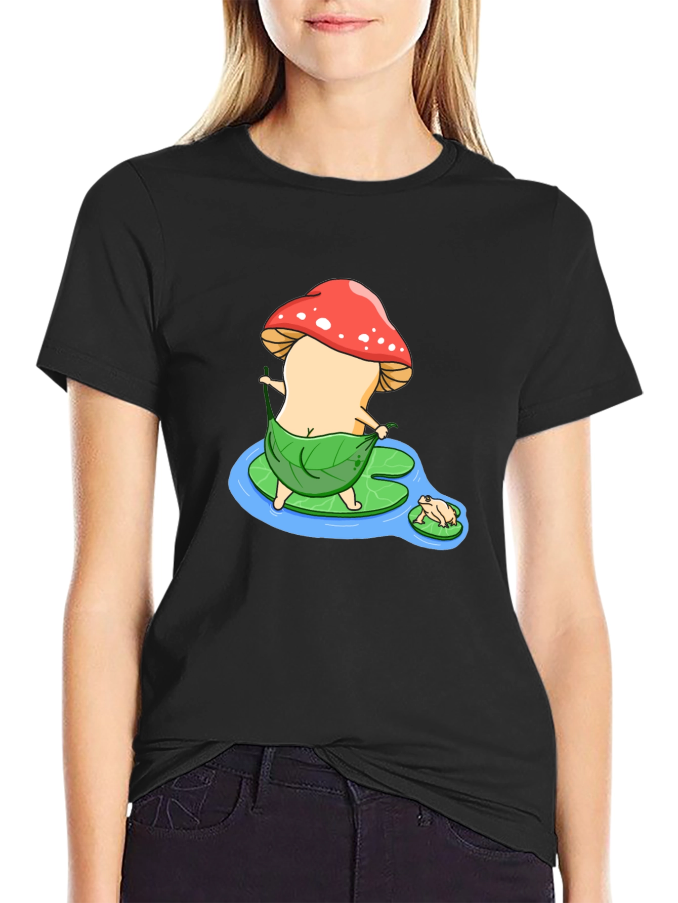 Mushroom Cartoon Graphic T-Shirt